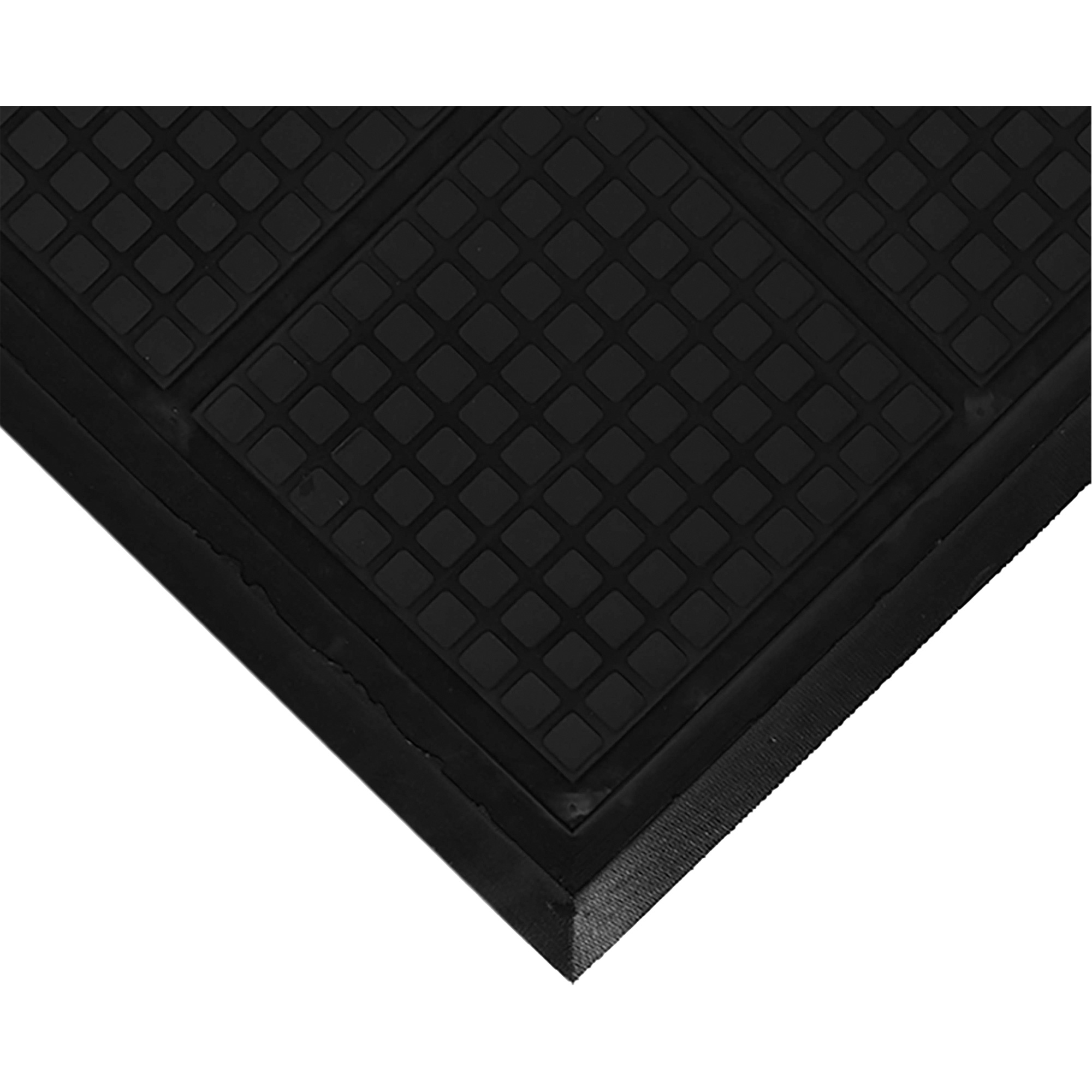 Tapis de poste de travail Hog Heaven III Comfort, Ondulé, 3-3/5' x 3-3/5' x 3/4", Noir, Nitrile