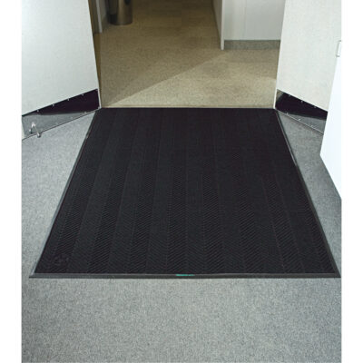 Tapis WaterhogMD Eco Elite, Essuie-pieds/grattoir, 4' x 20' x 3/8", Fumée noire