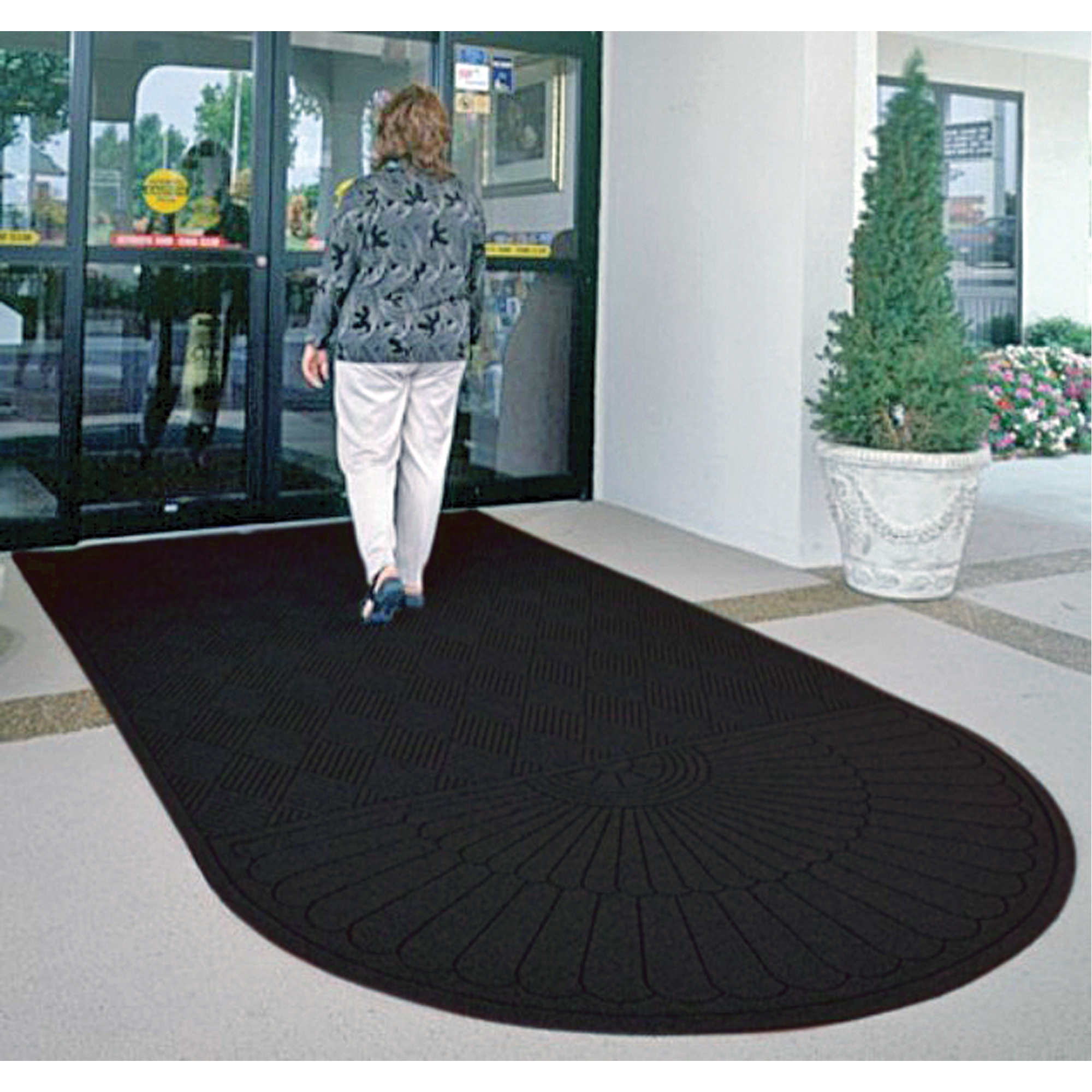 Tapis WaterhogMD Eco, Essuie-pieds/grattoir, 6' x 19' x 3/8", Fumée noire
