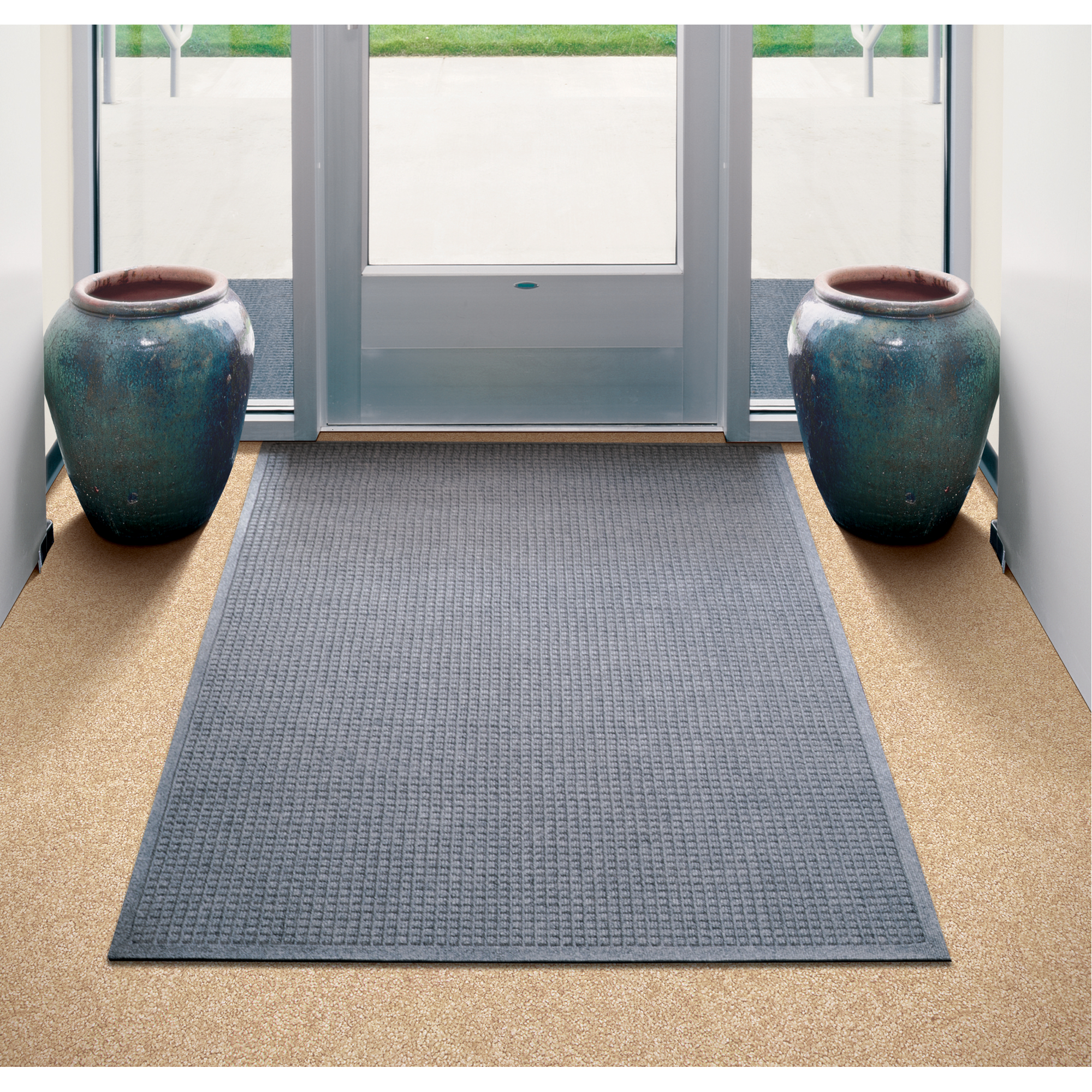 Tapis WaterhogMD Fashion, Essuie-pieds/grattoir, 3' x 10' x 1/4", Gris