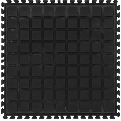 Tuile de centre modulaire Hog Heaven III Comfort, Ondulé, 1-1/2' x 1-1/2' x 3/4", Noir, Nitrile