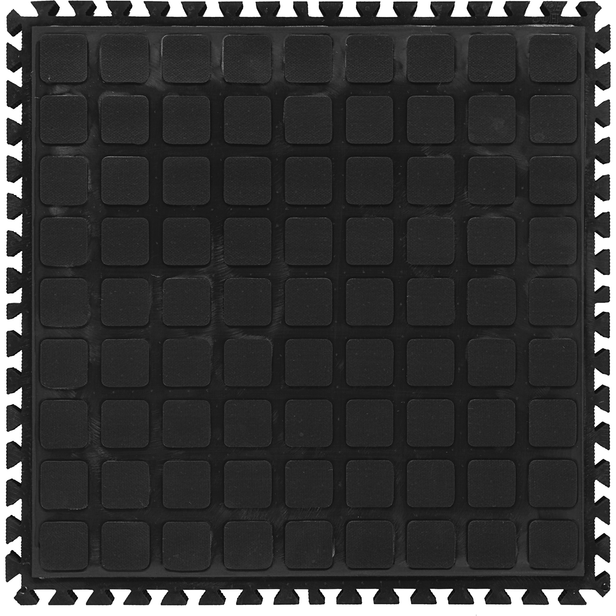 Tuile de centre modulaire Hog Heaven III Comfort, Ondulé, 1-1/2' x 1-1/2' x 3/4", Noir, Nitrile