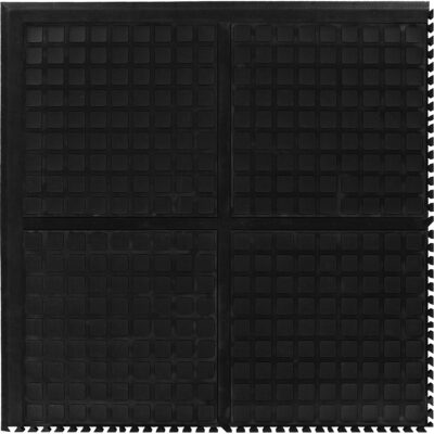 Tuile de centre modulaire Hog Heaven III Comfort, Ondulé, 3' x 3' x 3/4", Noir, Nitrile