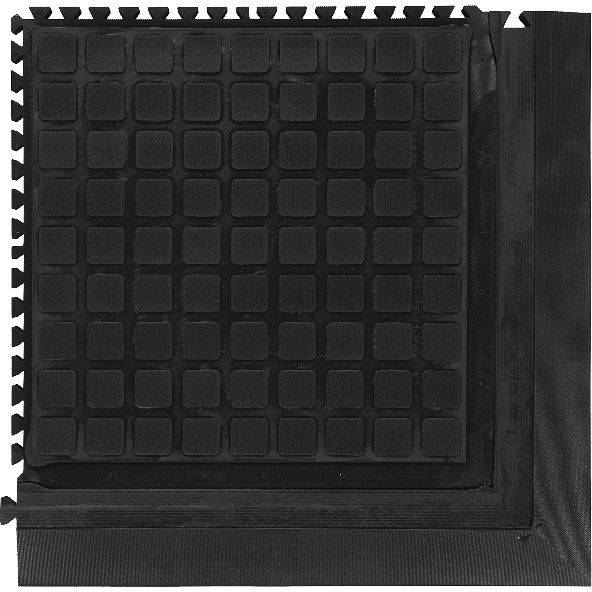 Tuile de coin modulaire Hog Heaven III Comfort, Ondulé, 1-4/5' x 1-4/5' x 3/4", Noir, Nitrile