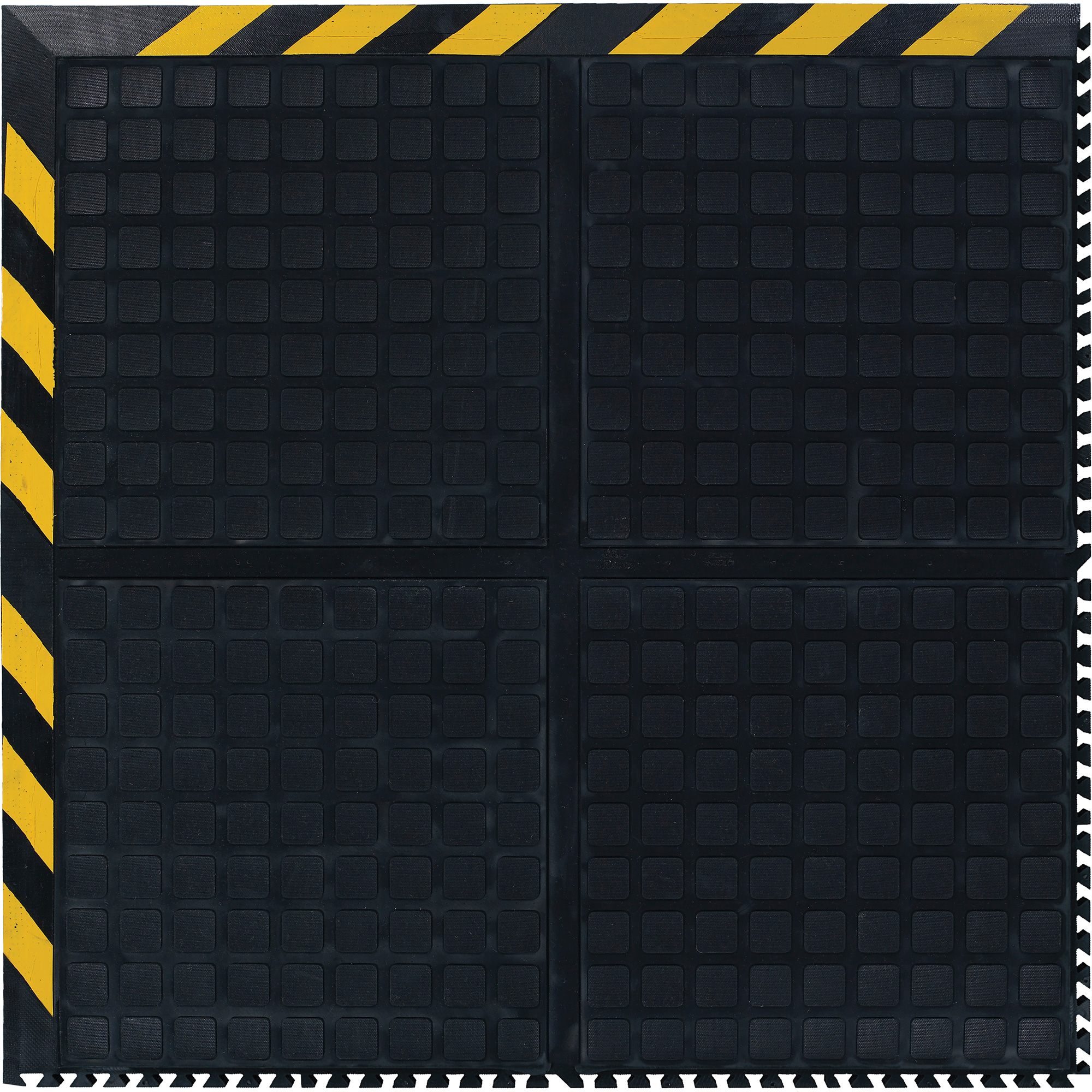 Tuile de coin modulaire Hog Heaven III Comfort, Ondulé, 3-1/3' x 3-1/3' x 3/4", Noir/Jaune, Nitrile