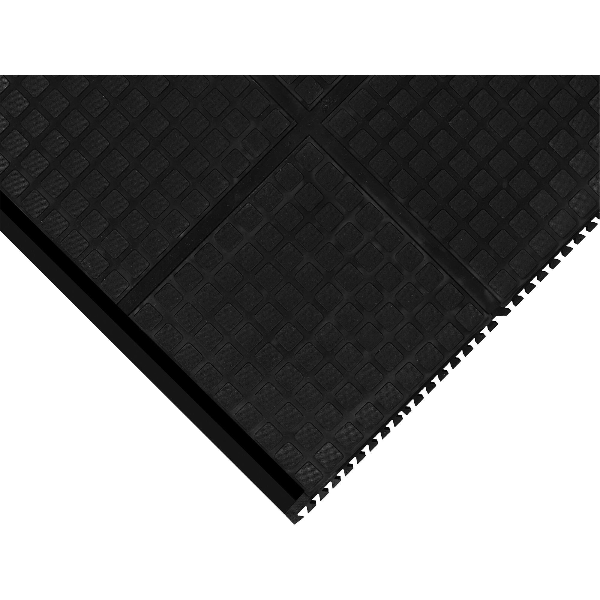 Tuile de coin modulaire Hog Heaven III Comfort, Ondulé, 3-1/3' x 3-1/3' x 3/4", Noir, Nitrile
