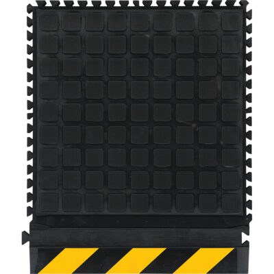 Tuile latérale modulaire Hog Heaven III Comfort, Ondulé, 1-1/2' x 1-4/5' x 3/4", Noir/Jaune, Nitrile