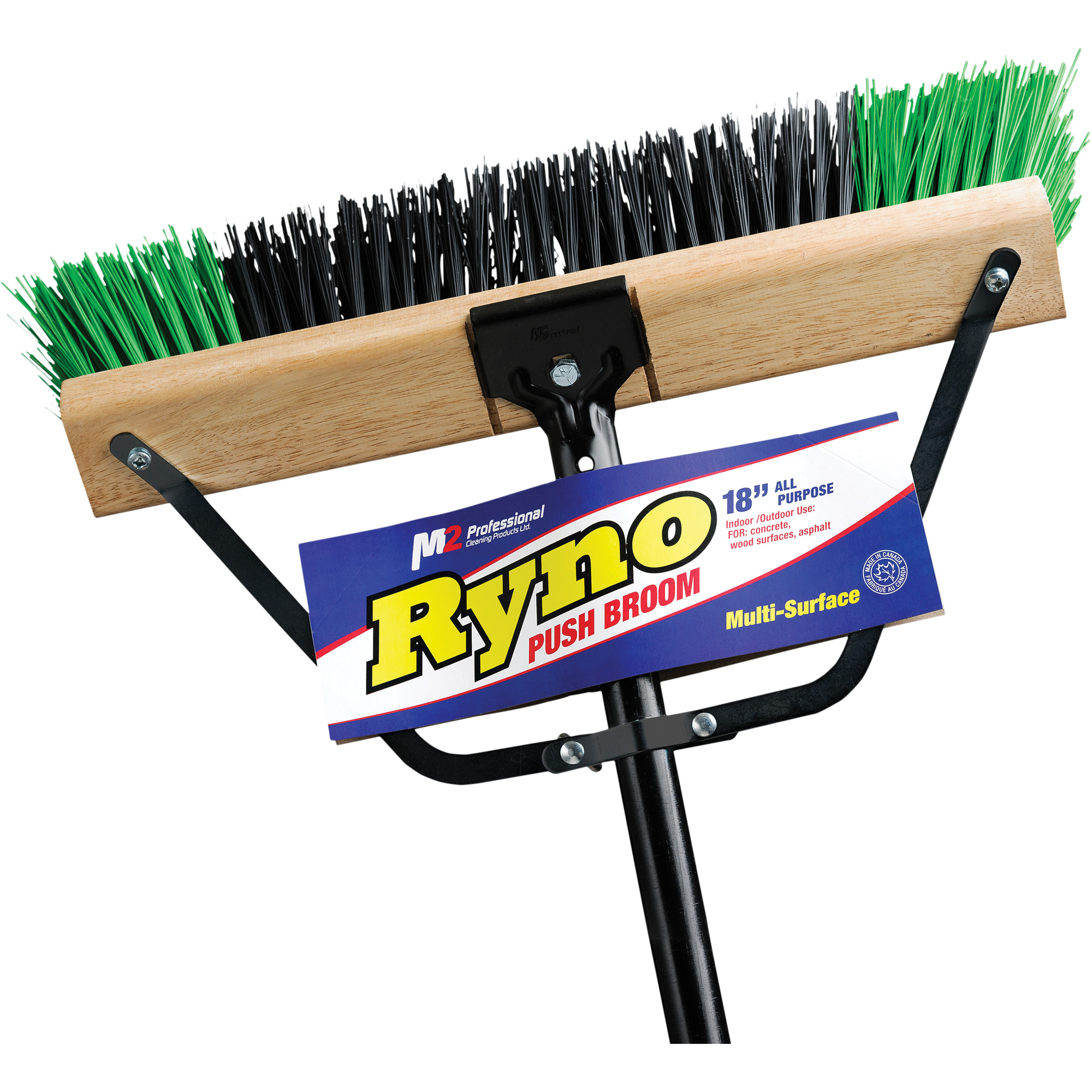 Balai-brosse à manche renforcé Ryno, 18", Ferme, Soies PVC