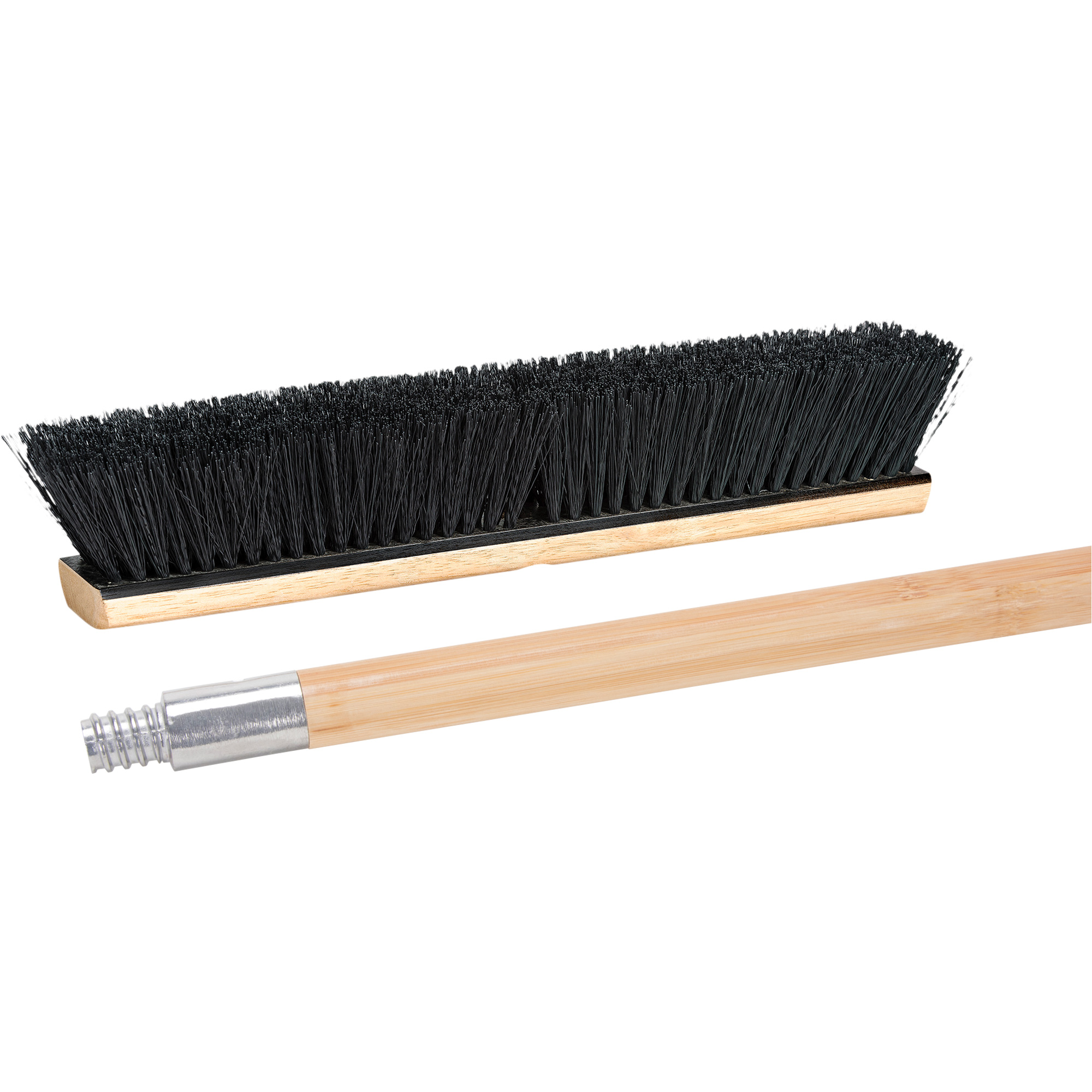 Balai-brosse avec manche à filetage métallique, 24", Moyen, Soies Tampico