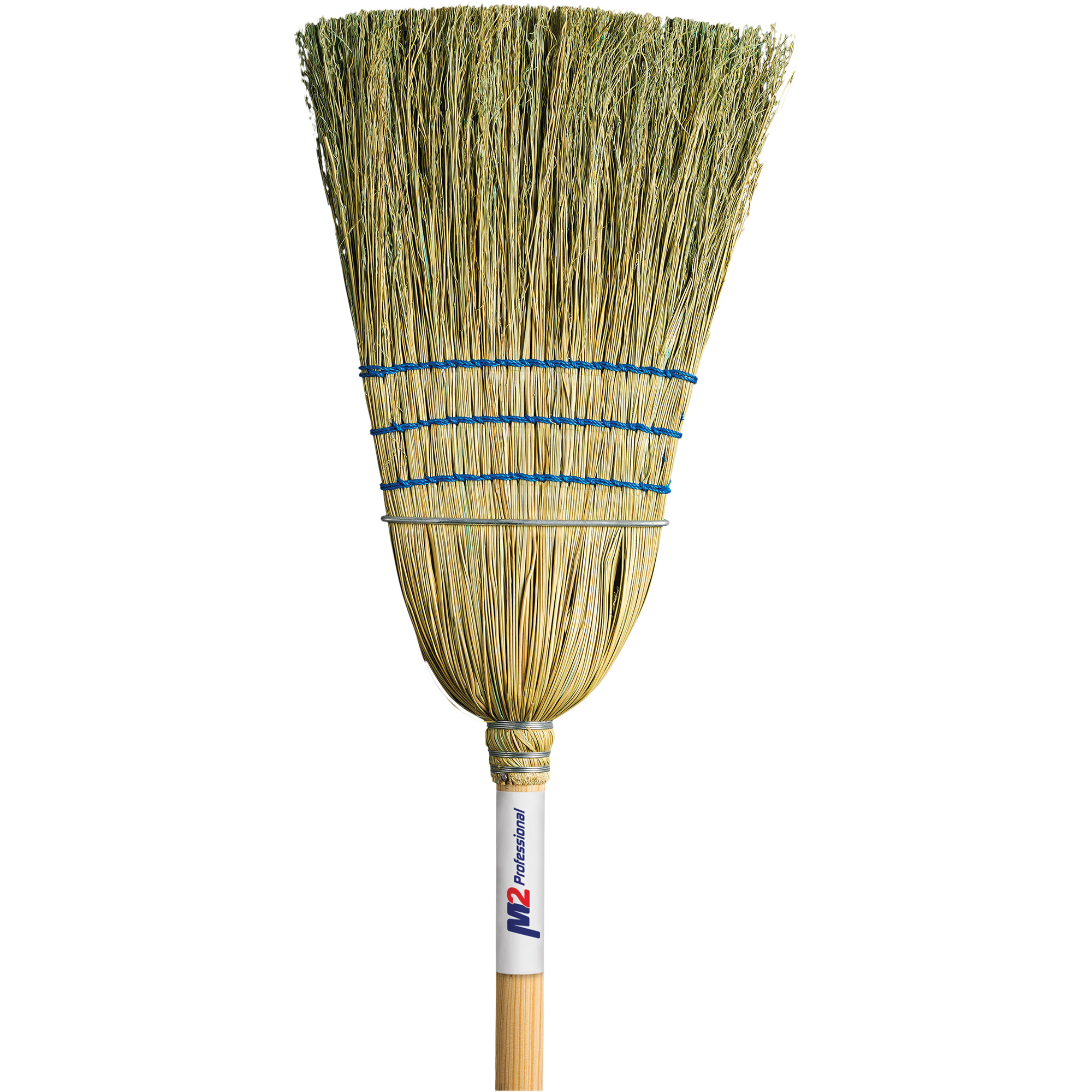 Balai de paille robuste, Trois cordes, Manche Bois