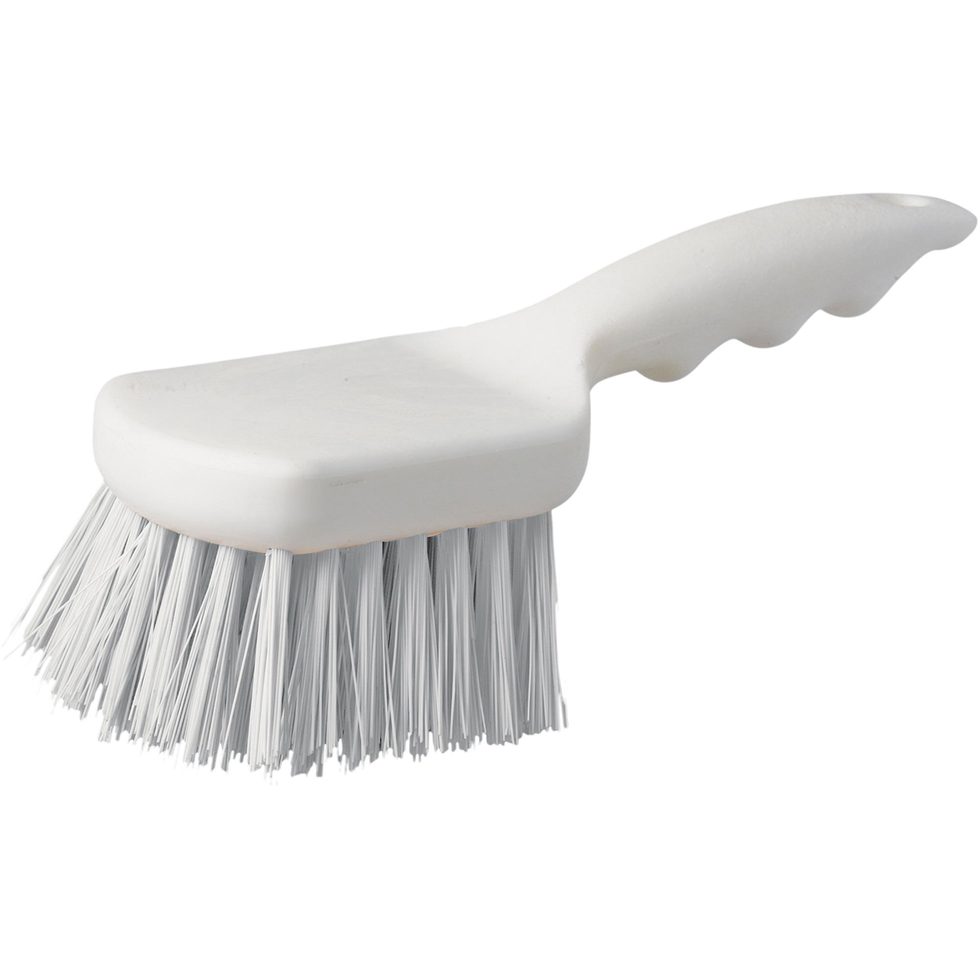 Brosse à chaudron à manche court, 9" l, Soies Polypropylène, Blanc