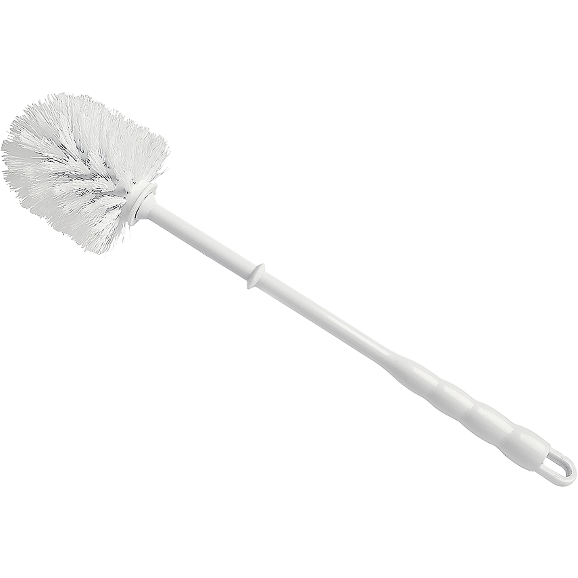 Brosse à cuvettes, 15-1/2" l, Soies Polypropylène, Rouge/Blanc