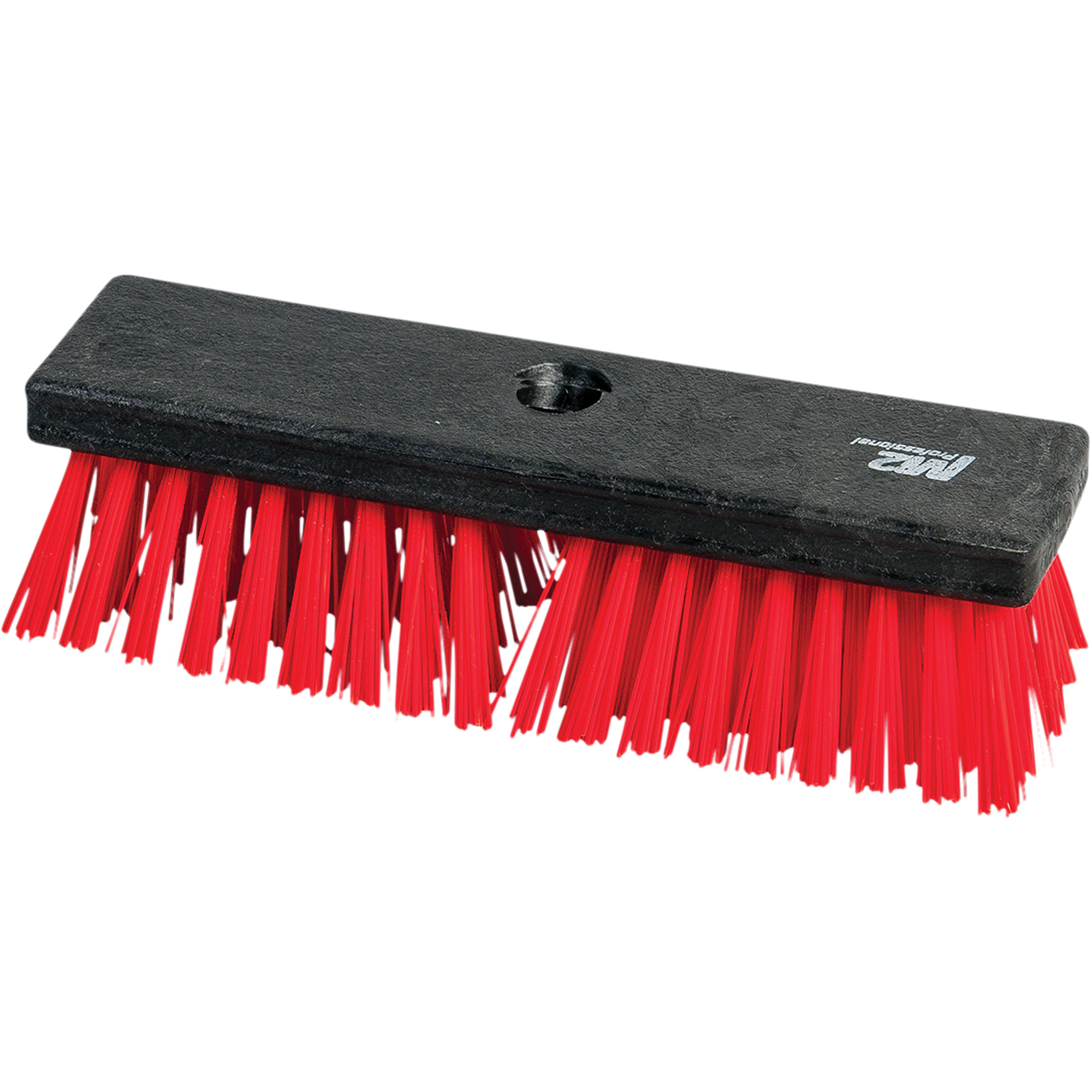 Brosse avec trou fileté, 10" l, Soies Synthétique, Rouge