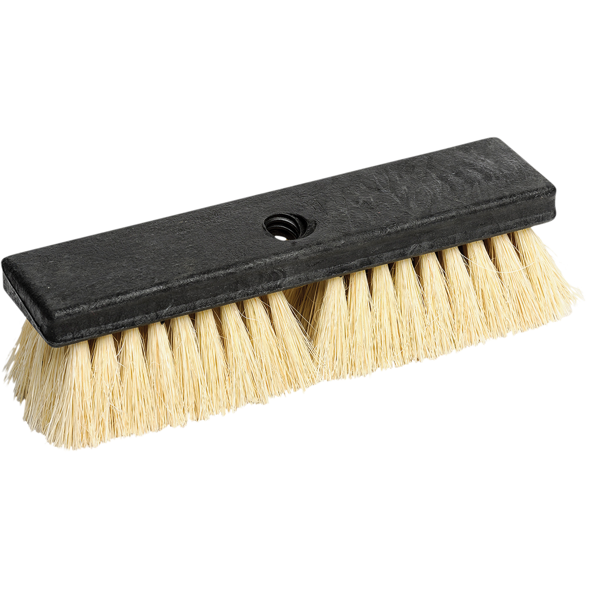 Brosse avec trou fileté, 10" l, Soies Tampico, Blanc