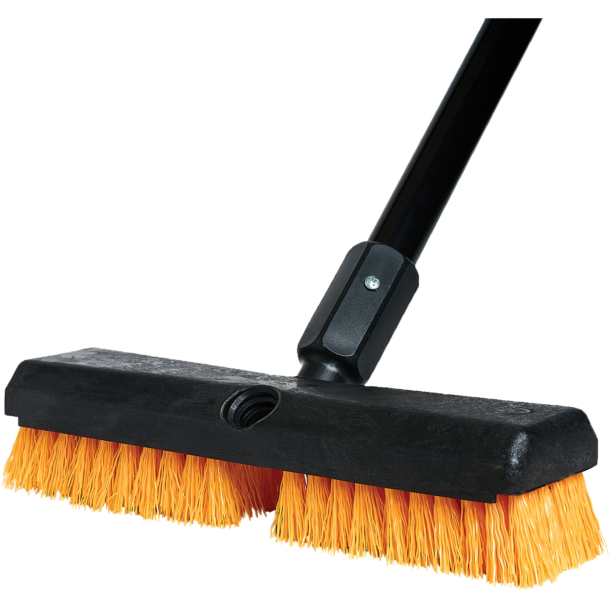 Brosse de nettoyage avec manche, 10" l, Soies Polypropylène, Noir/Rouge
