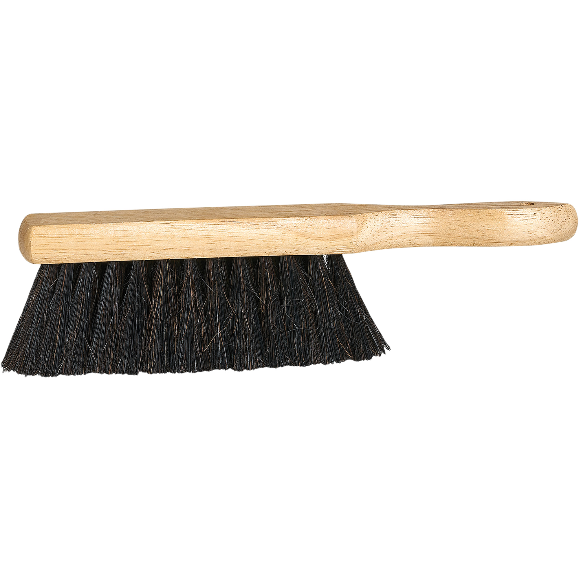 Brosse de nettoyage en bois, 12-3/4" l, Soies Crin de cheval, Noir