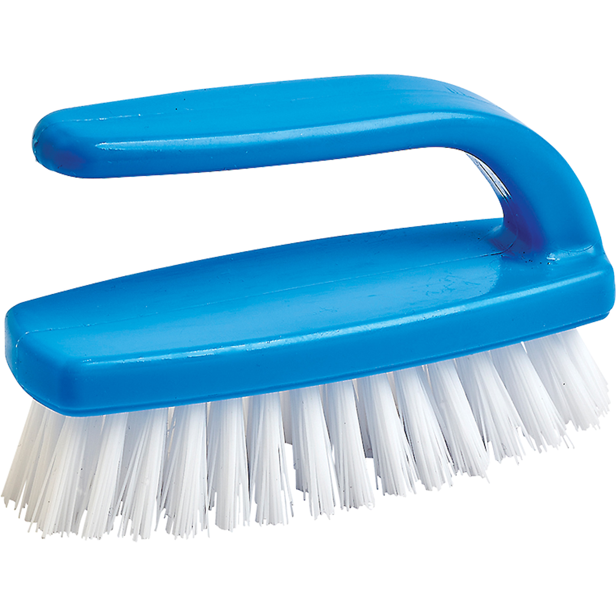 Brosse pour le nettoyage des ongles, 4" l, Soies Synthétique, Bleu/Blanc