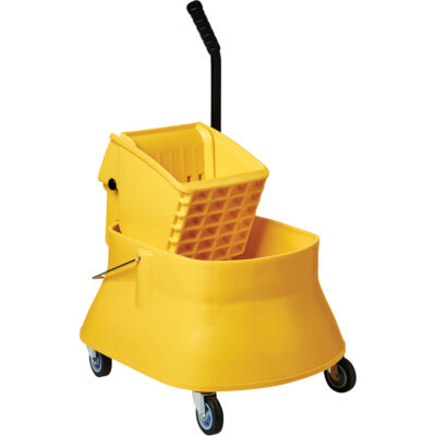 Ensemble de seau pour vadrouille et essoreuse ChampMC, Pression latérale, 7,5 gal. US (30 pintes), Jaune