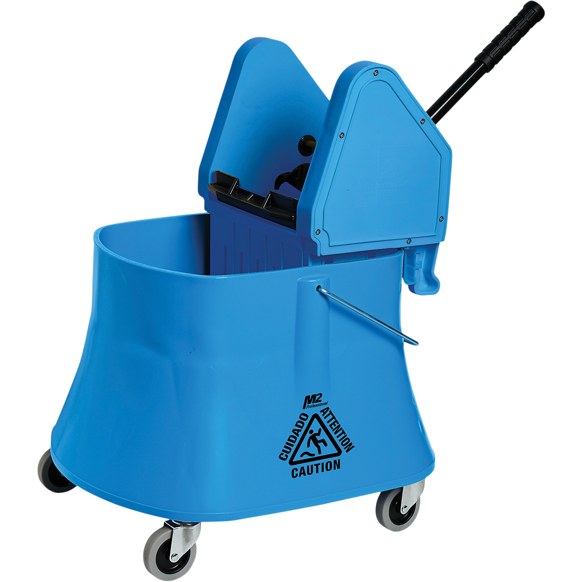 Ensemble de seau pour vadrouille et essoreuse ChampMC, Pression vers le bas, 7,5 gal. US (30 pintes), Bleu