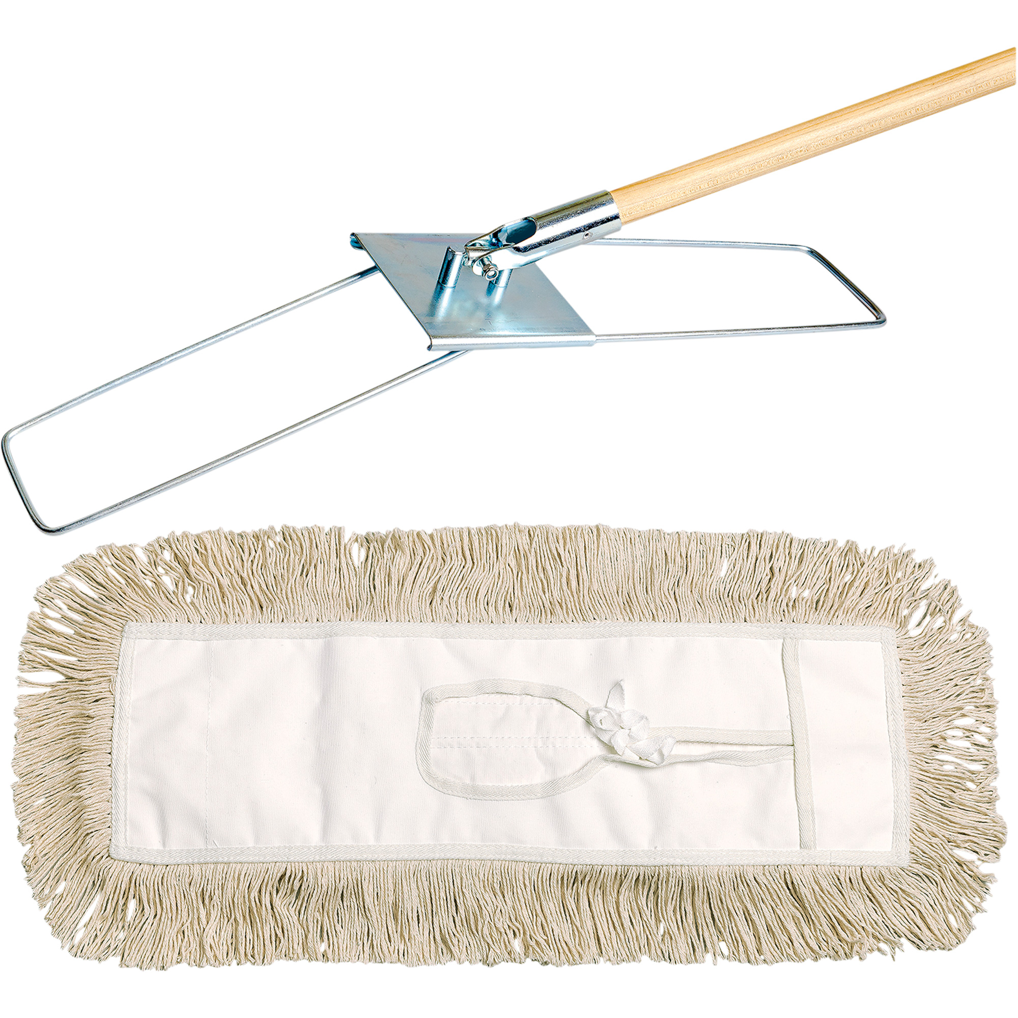 Système de vadrouille à épousseter Break-Ezy, Style À attacher, Coton, 48" lo x 3-1/2" la