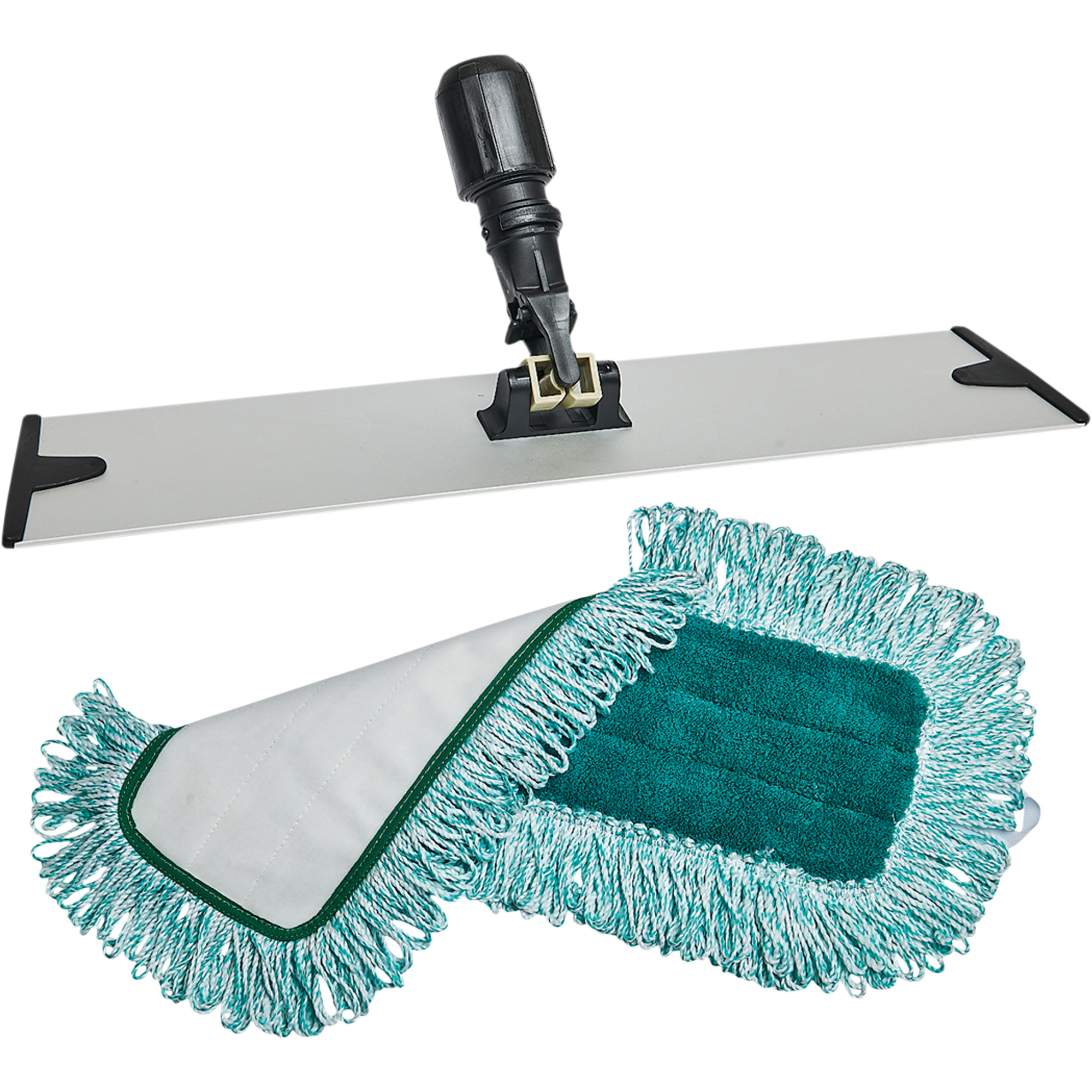 Tampon pour vadrouille à épousseter et support, Style Boucles et crochets, Polyester, 18" lo x 5-3/4" la