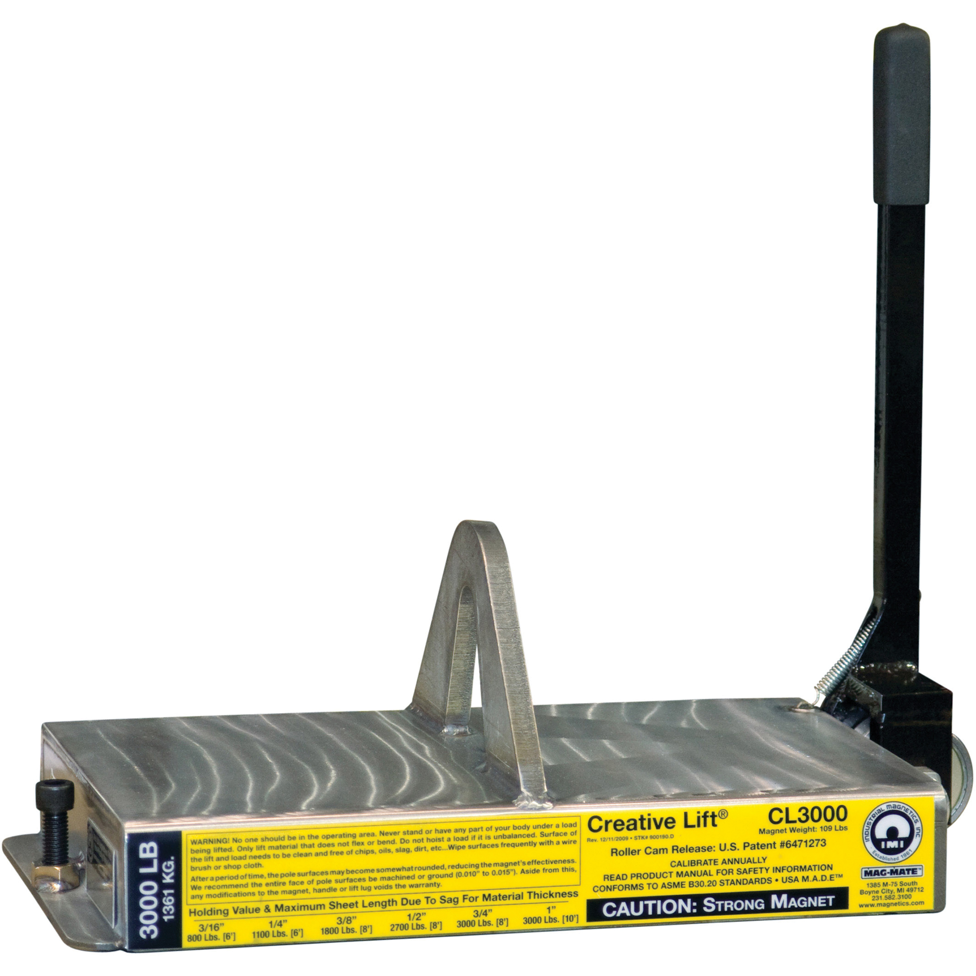 Aimants Creative LiftMD, Capacité de retenue 3000 lb (1,5 tonne), 19-1/4" lo x 10-1/2" la x 7" h