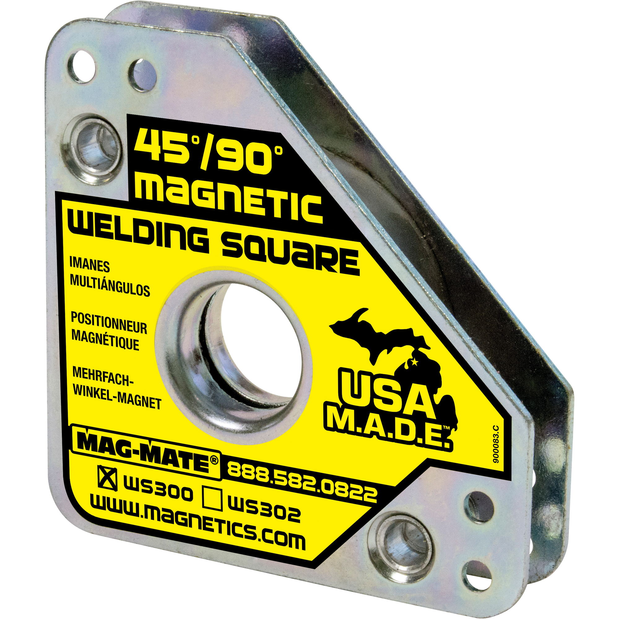 Équerres de soudage magnétiques, 3-3/4" lo x 3/4" la x 3-3/4" h, 60 lb