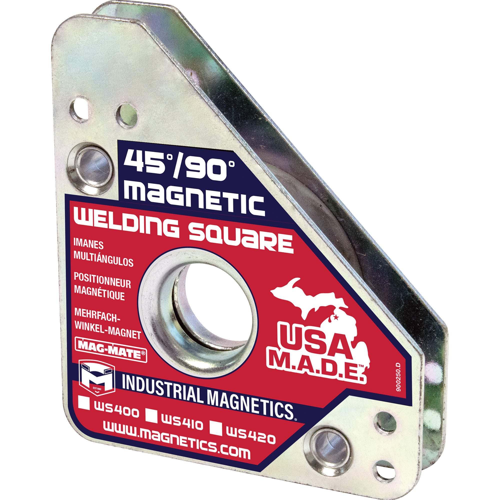 Équerres de soudage magnétiques, 3-3/4" lo x 3/4" la x 4-3/8" h, 75 lb