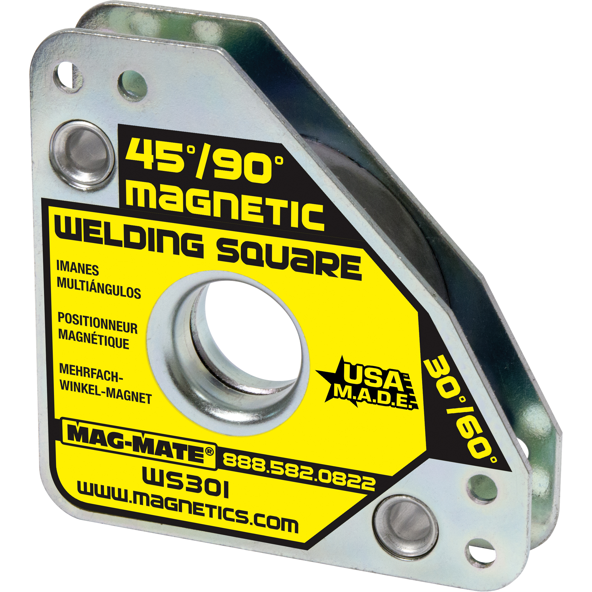 Équerres de soudage magnétiques, 7-5/8" lo x 3/4" la x 3-3/4" h, 60 lb