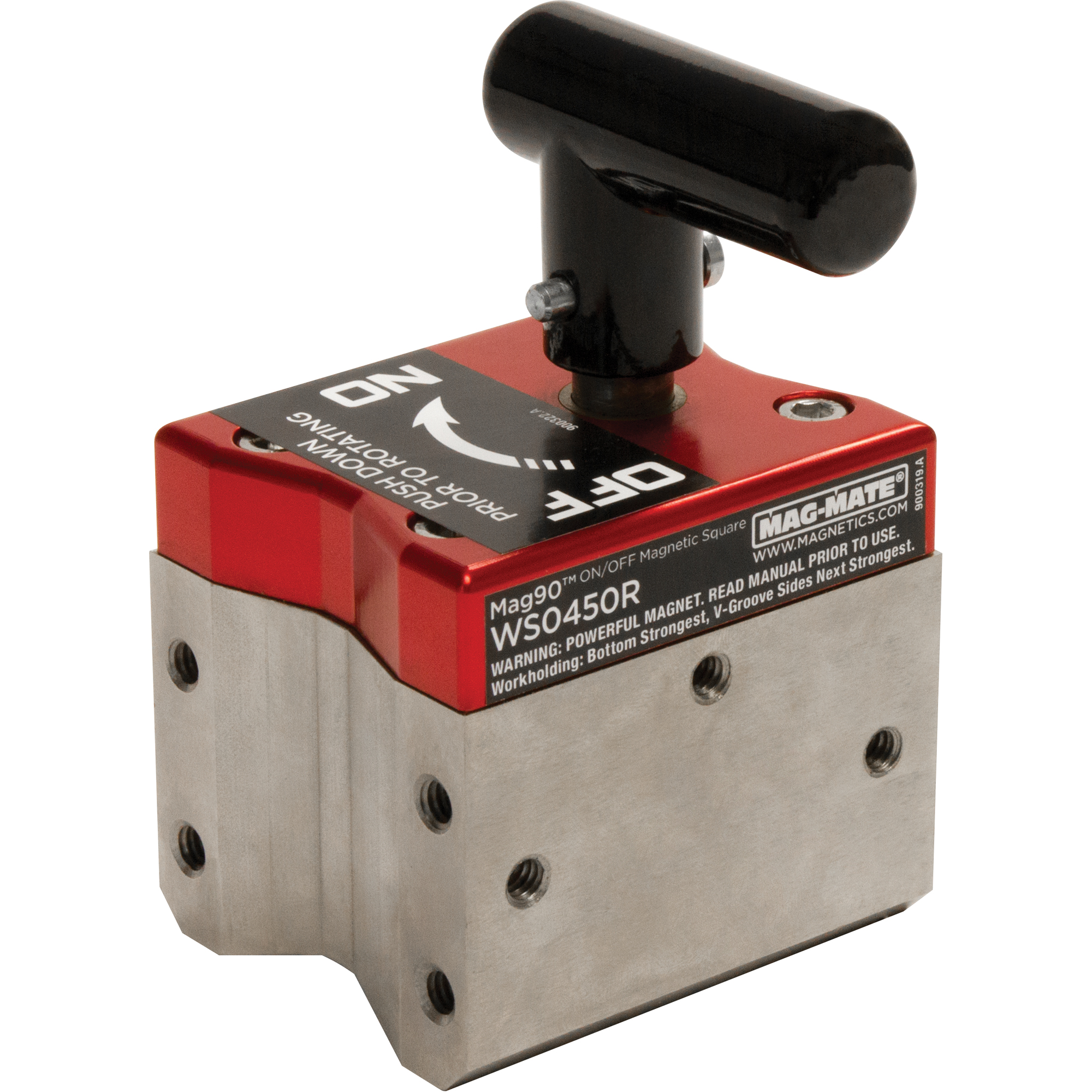 Équerres magnétiques Mag90MC avec interrupteur, 3" lo x 2-1/2" la x 4-5/8" h, 450 lb