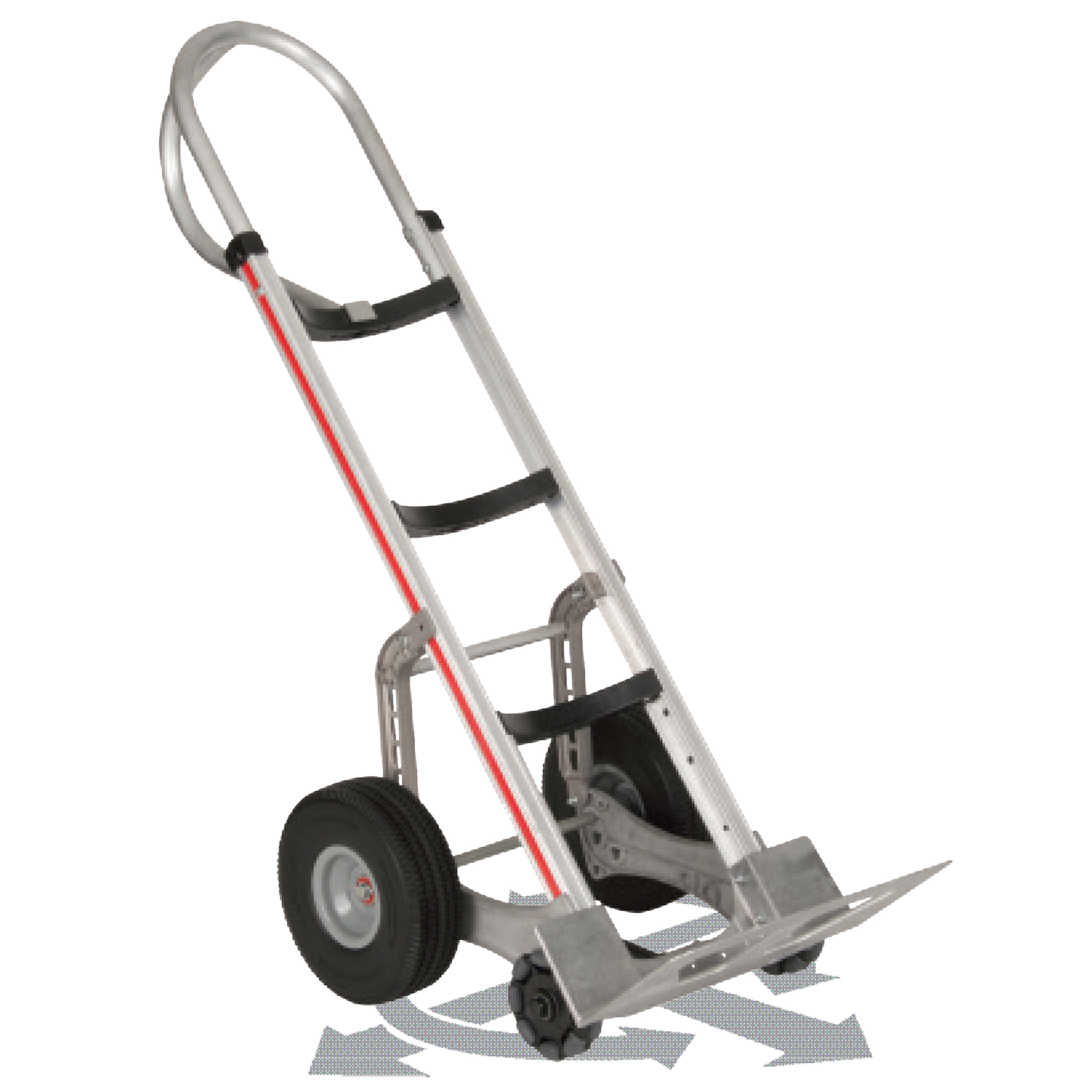Diable autostabilisant, Prise En P, Aluminium, Hauteur de 55'', Capacité 500 lb