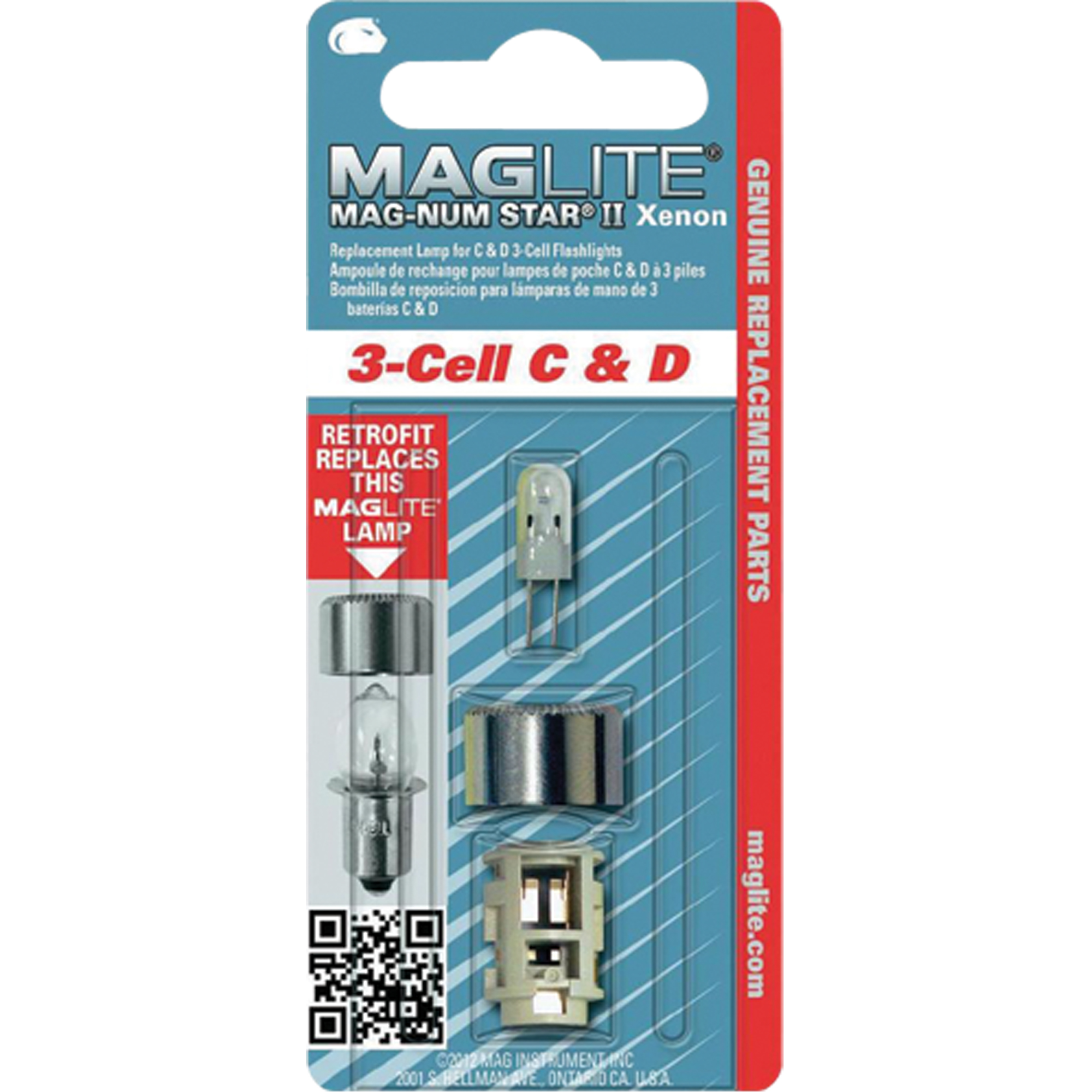 Ampoule de rechange pour lampe de poche à 3 piles C & D