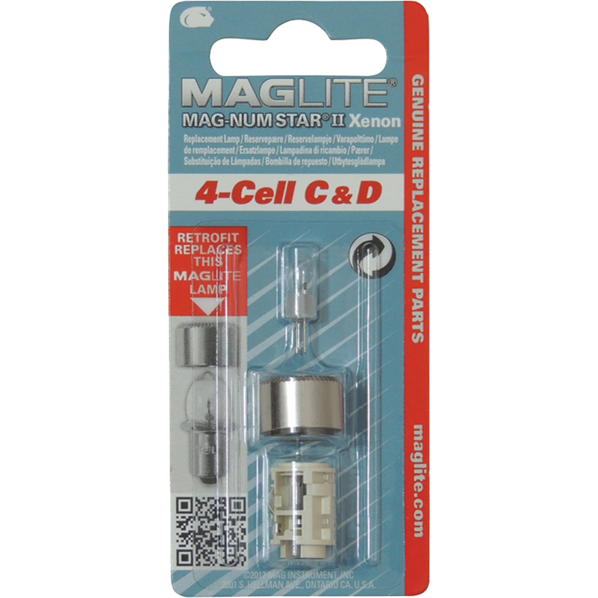 Ampoule de rechange pour lampe de poche à 4 piles C & D