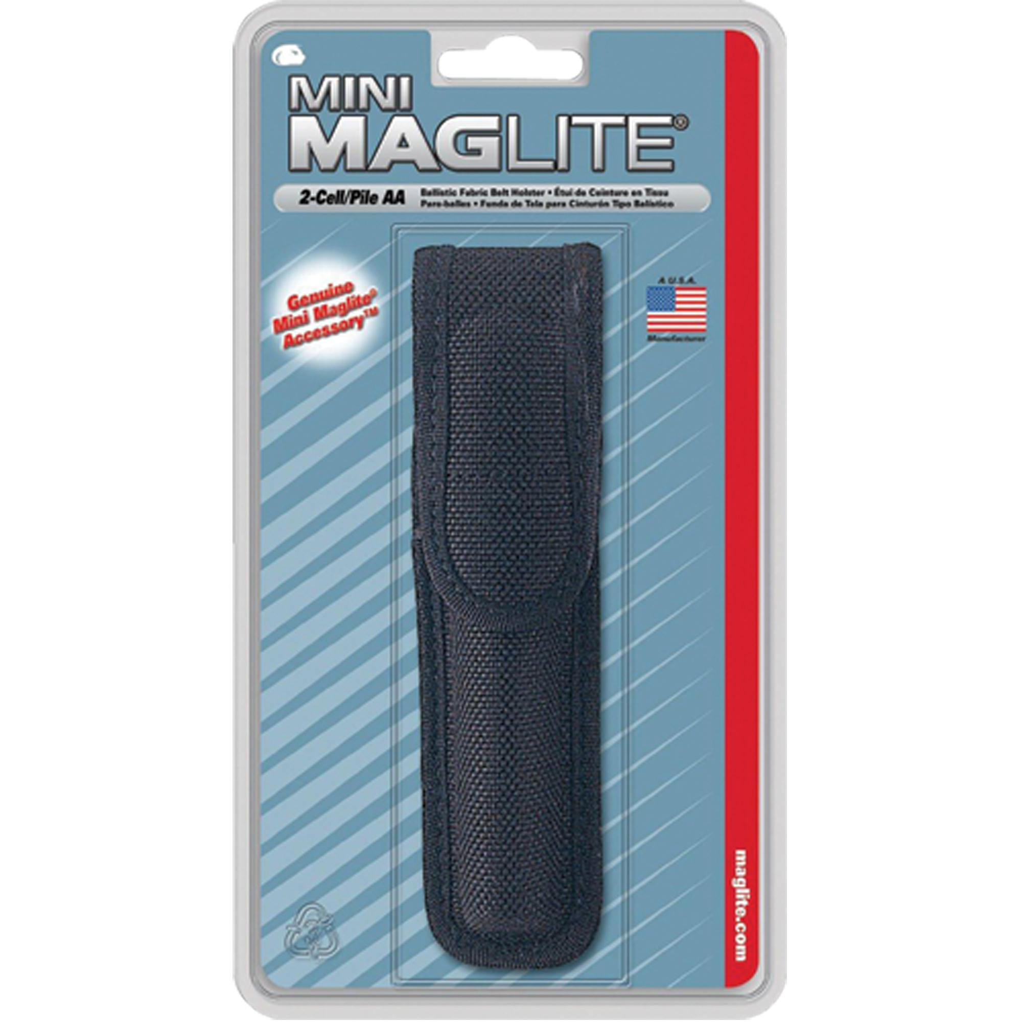 Étui de ceinture en nylon pour lampe de poche à 2 piles AA, Porte-lampe de poche, Nylon, 1 Poches