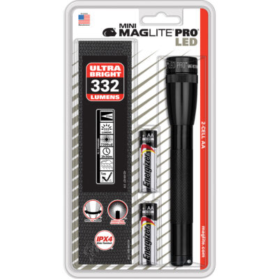 Lampes de poche MiniMD Pro, DEL, 332 lumens, Piles AA