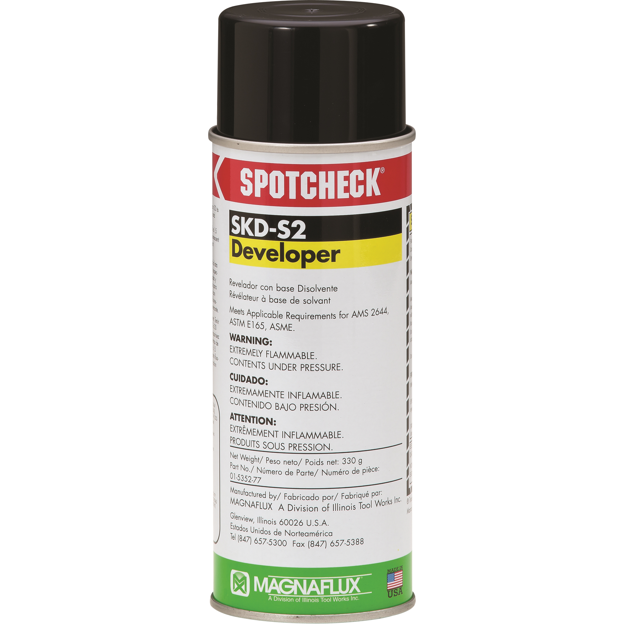Révélateur à base de solvant SpotcheckMD SKD-S2, Canette aérosol