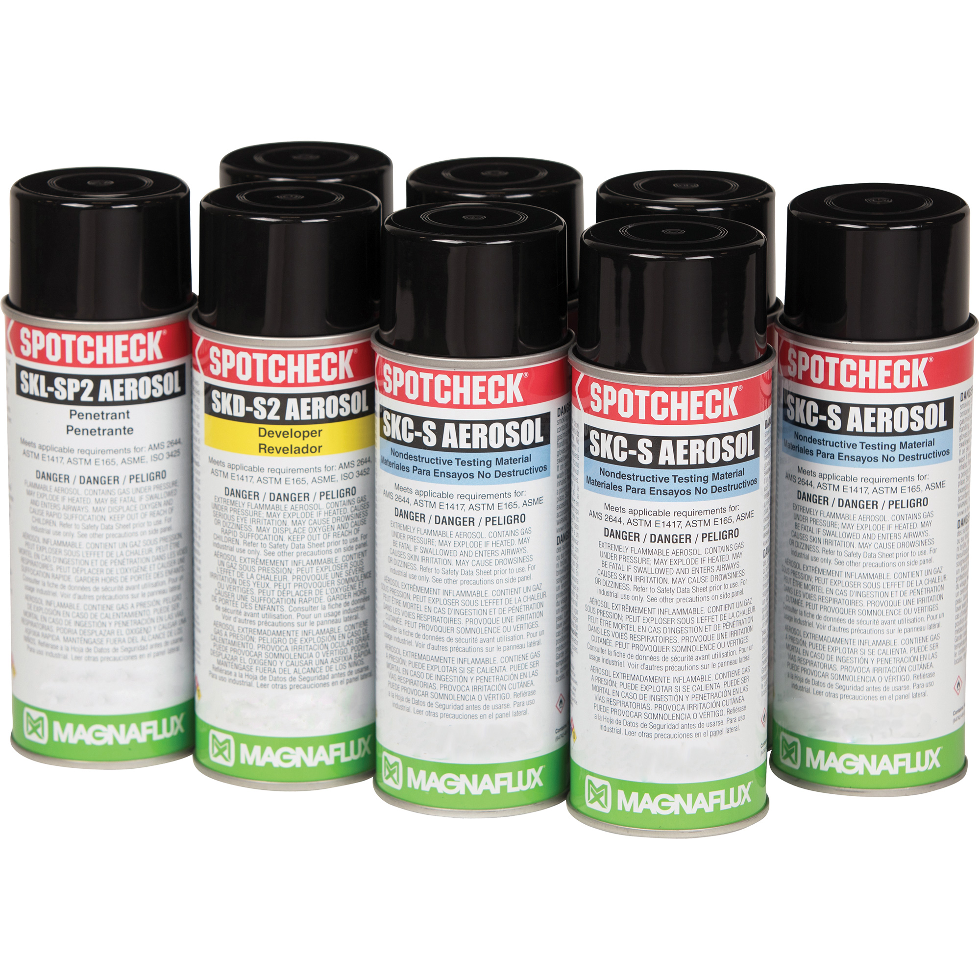 Trousses d’essais de colorant pénétrant visible et rinçable à l’aide d’un solvant, Trousse
