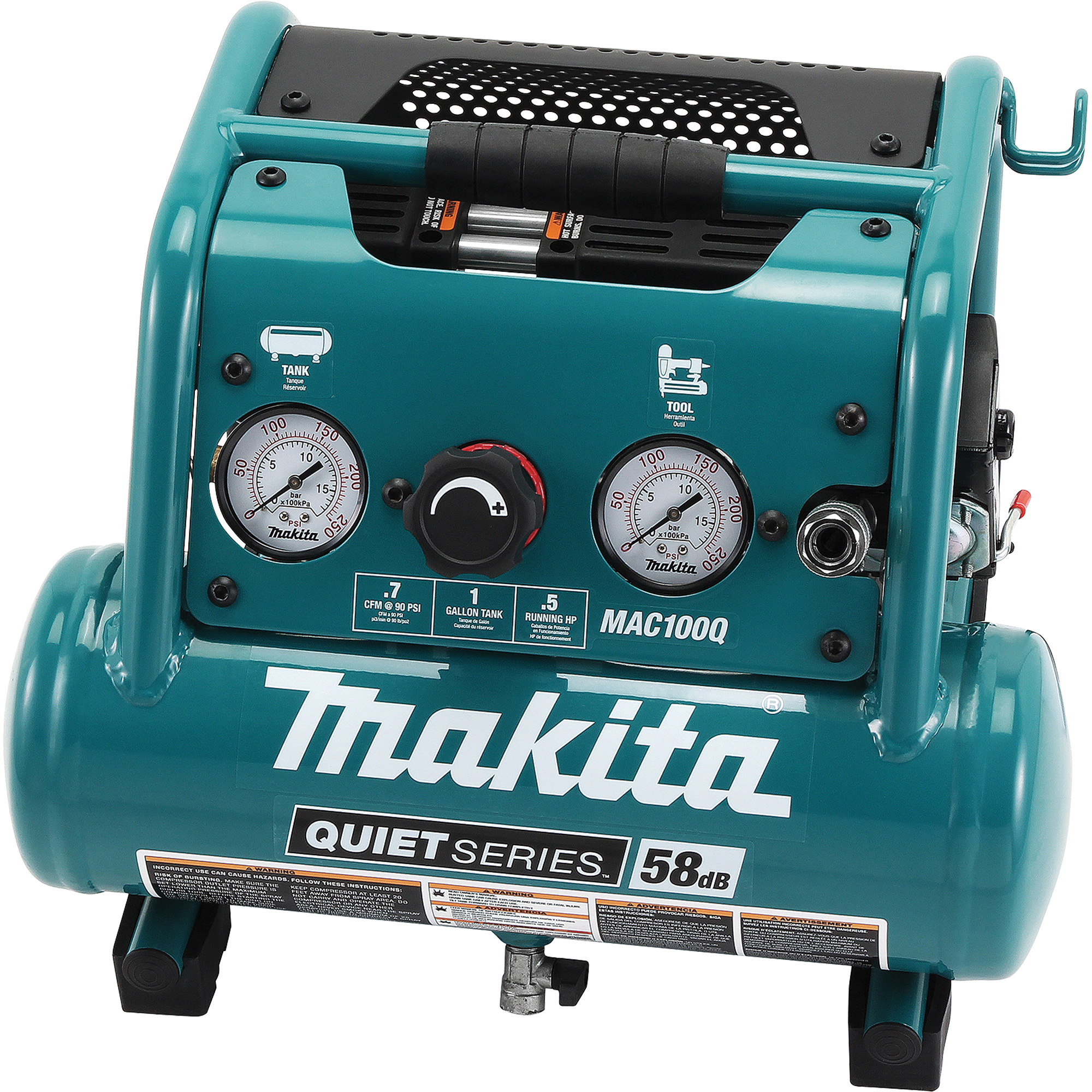 Compresseur d'air série Quiet, Électrique, 1 gal. (1,2 gal. US), 135 PSI, 120/1 V