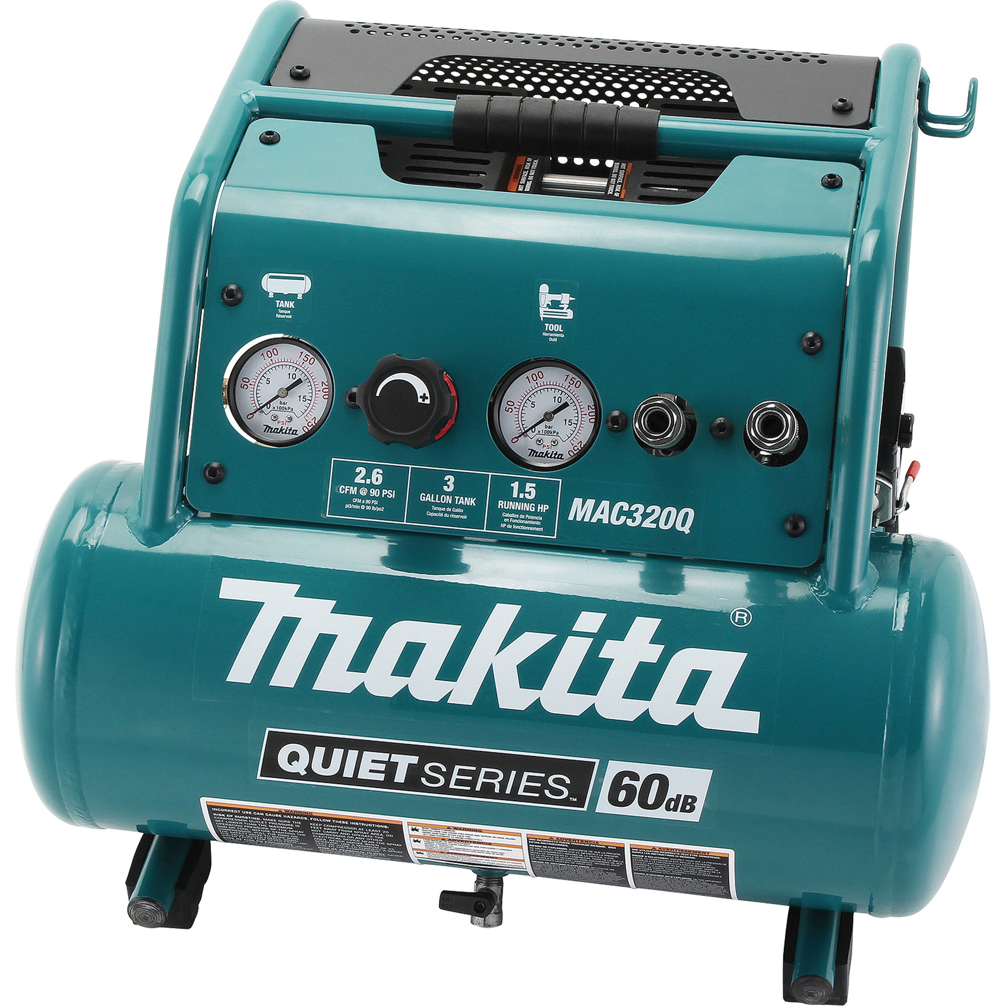 Compresseur d'air série Quiet, Électrique, 3 gal. (3,6 gal. US), 135 PSI, 120/1 V