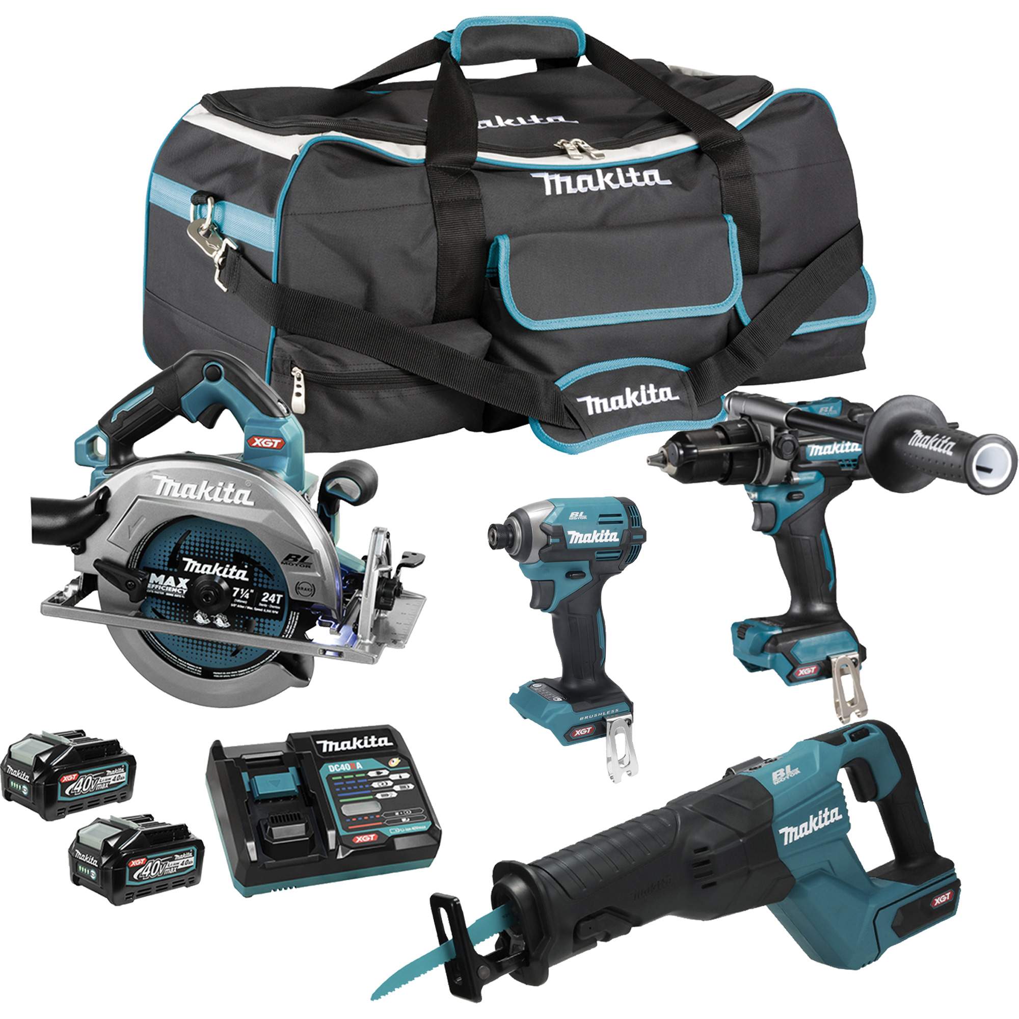 Ensemble 4 outils à moteur sans balai XGT, Lithium-ion, 40 V