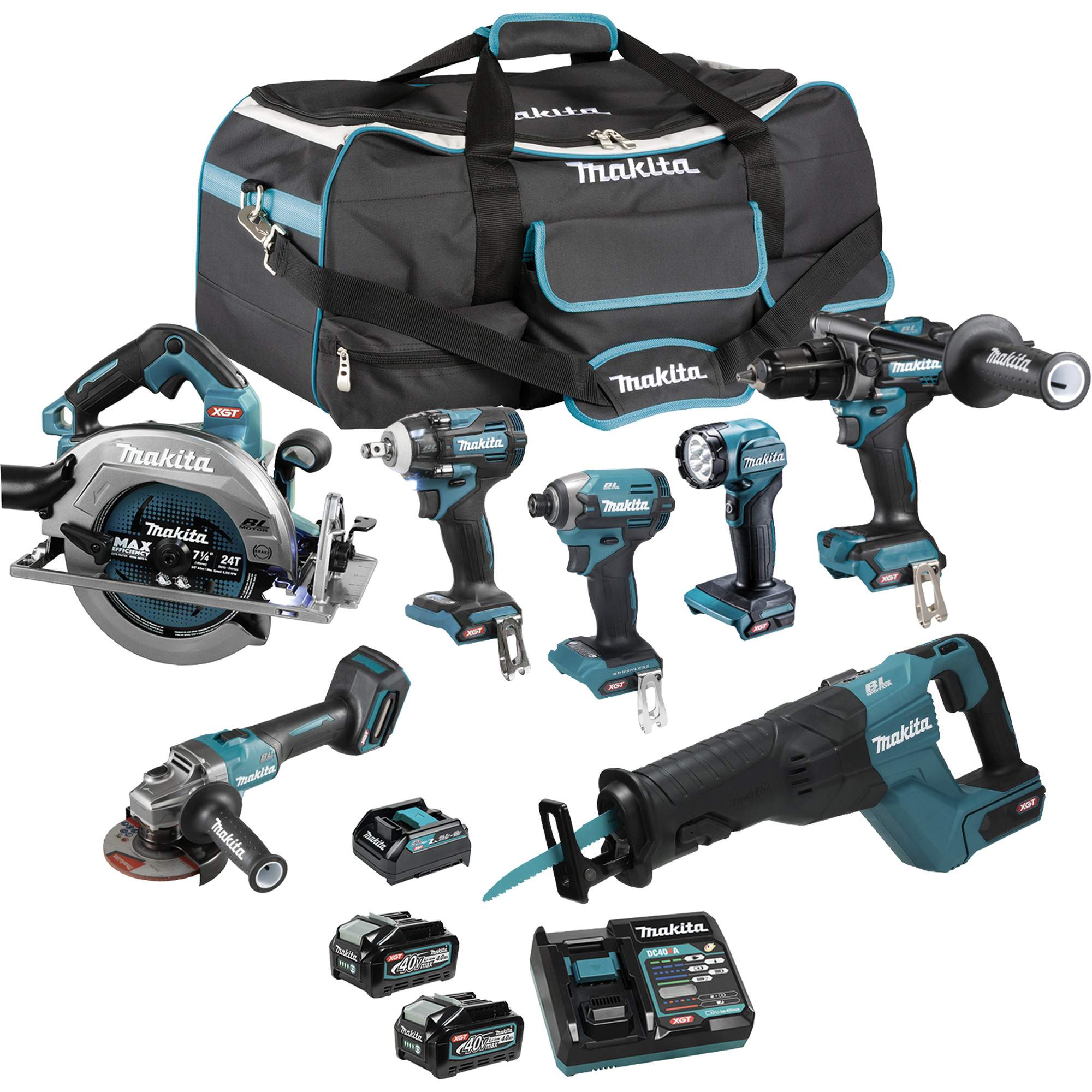 Ensemble 7 outils à moteur sans balai XGT, Lithium-ion, 40 V