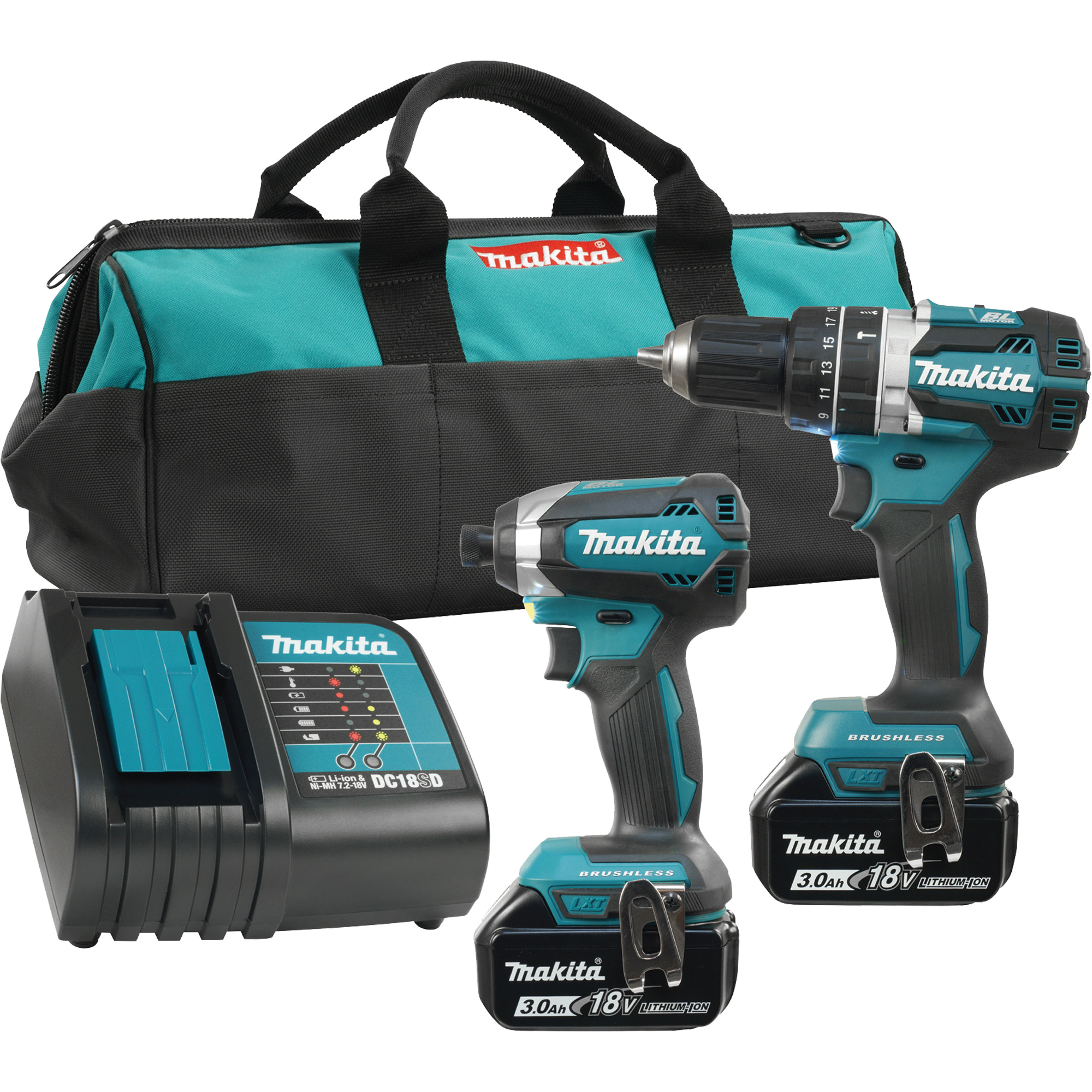 Ensemble de 2 outils avec moteur sans balai LXTMD, Lithium-ion, 18 V