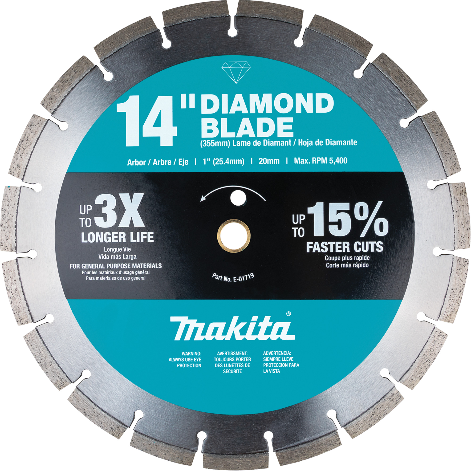 Lame diamant à bordure segmentée