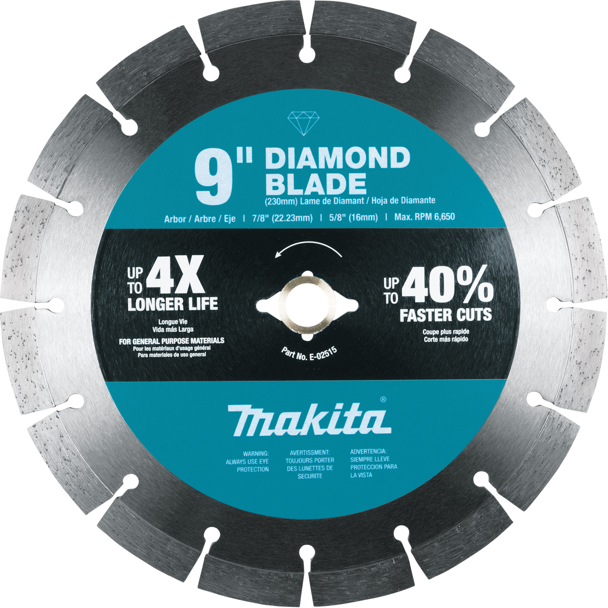 Lame diamant à bordure segmentée