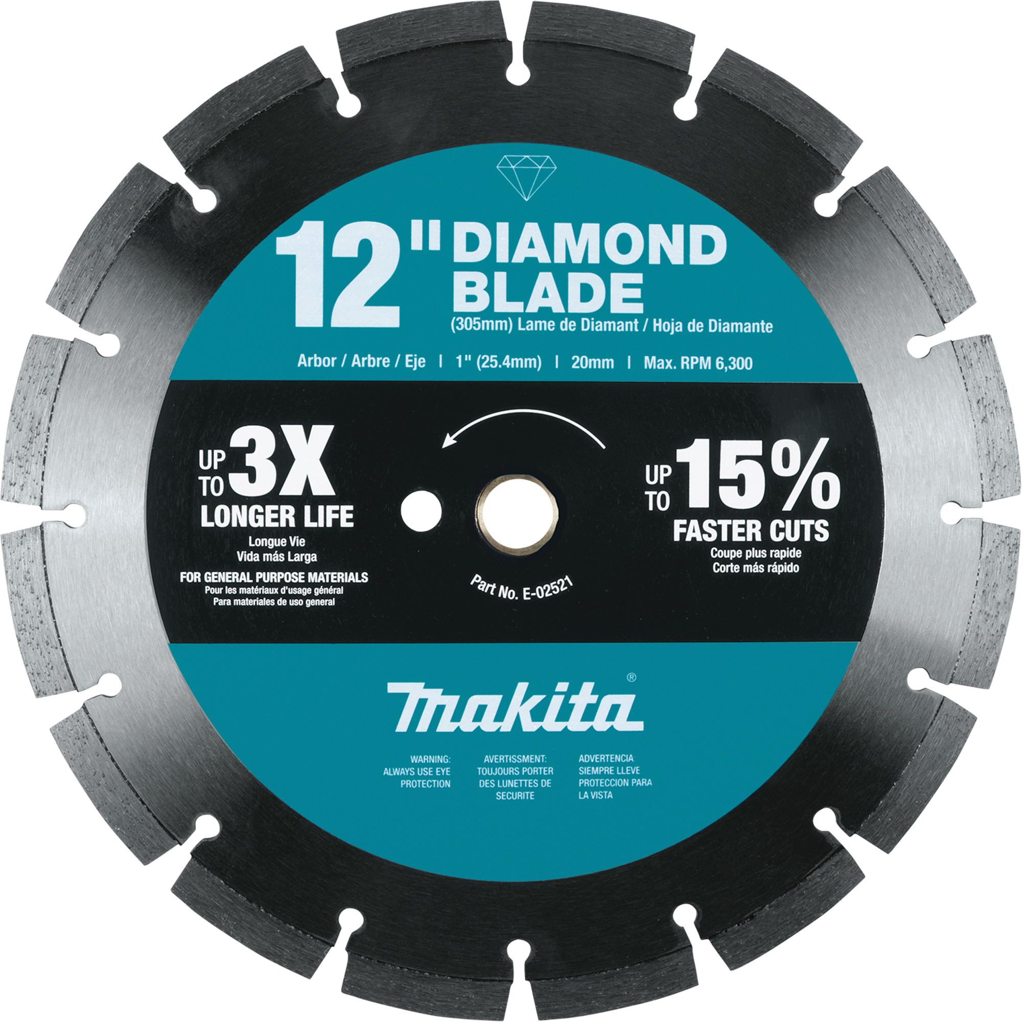 Lame diamant à bordure segmentée