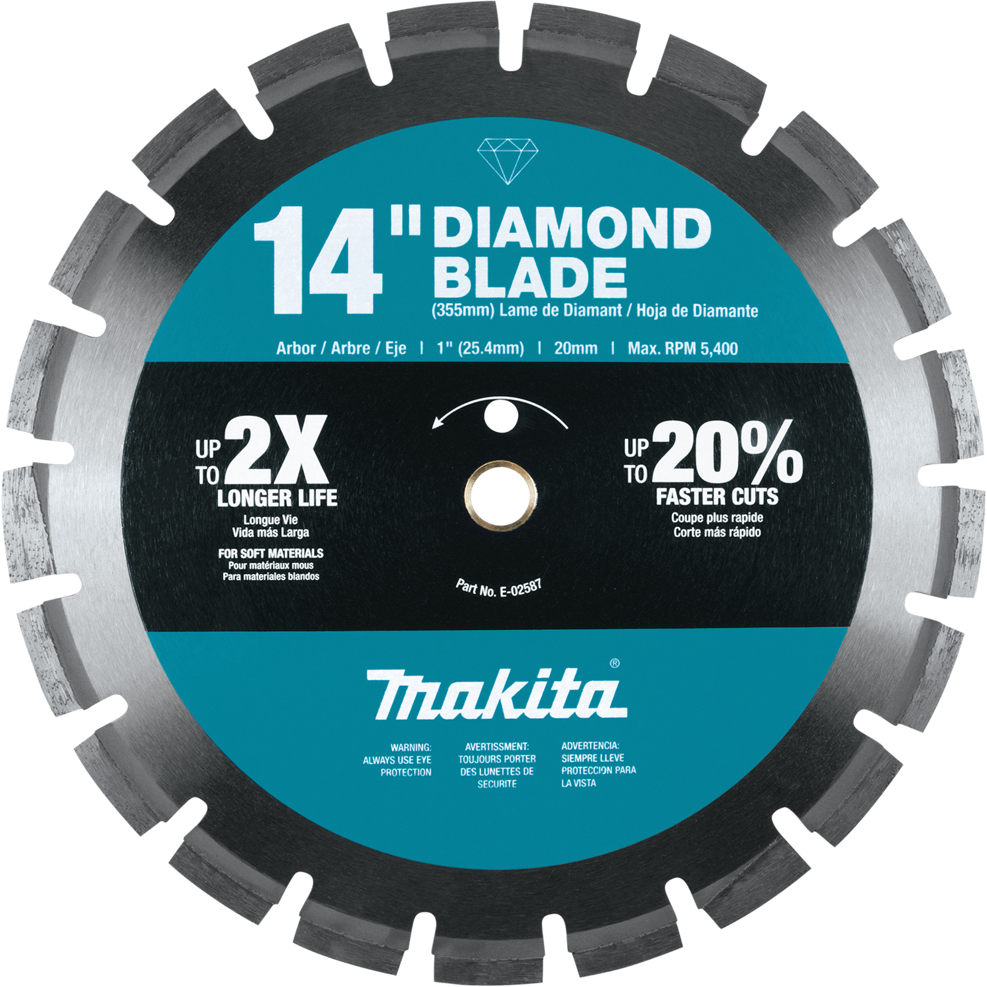Lame diamant à bordure segmentée