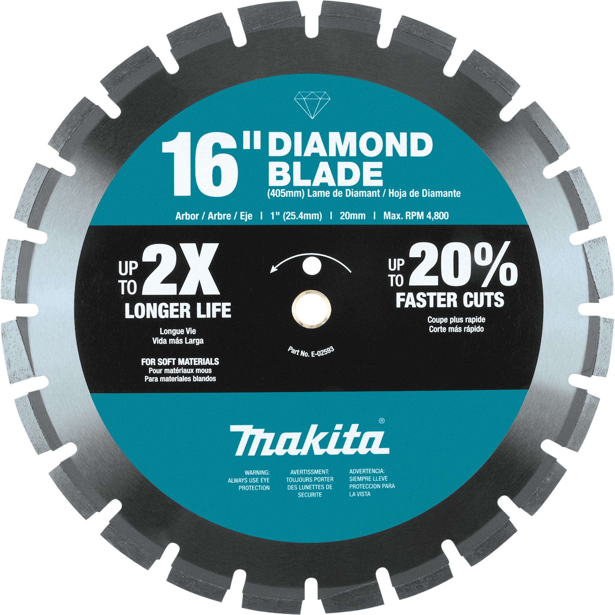 Lame diamant à bordure segmentée