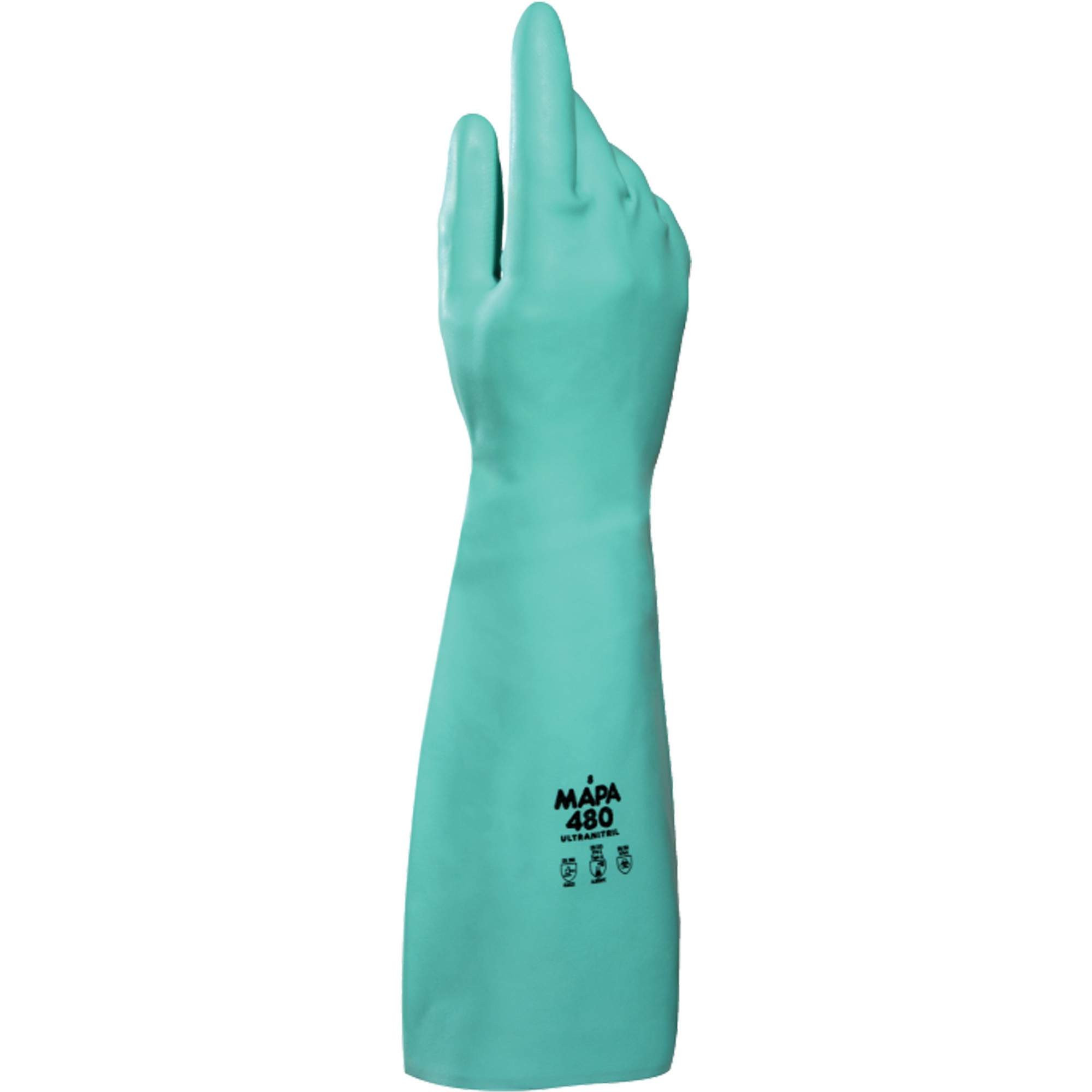 Gants à prise à motif en Z Ultranil 480, Taille Moyen/8, 18" lo, Nitrile, 22 mils