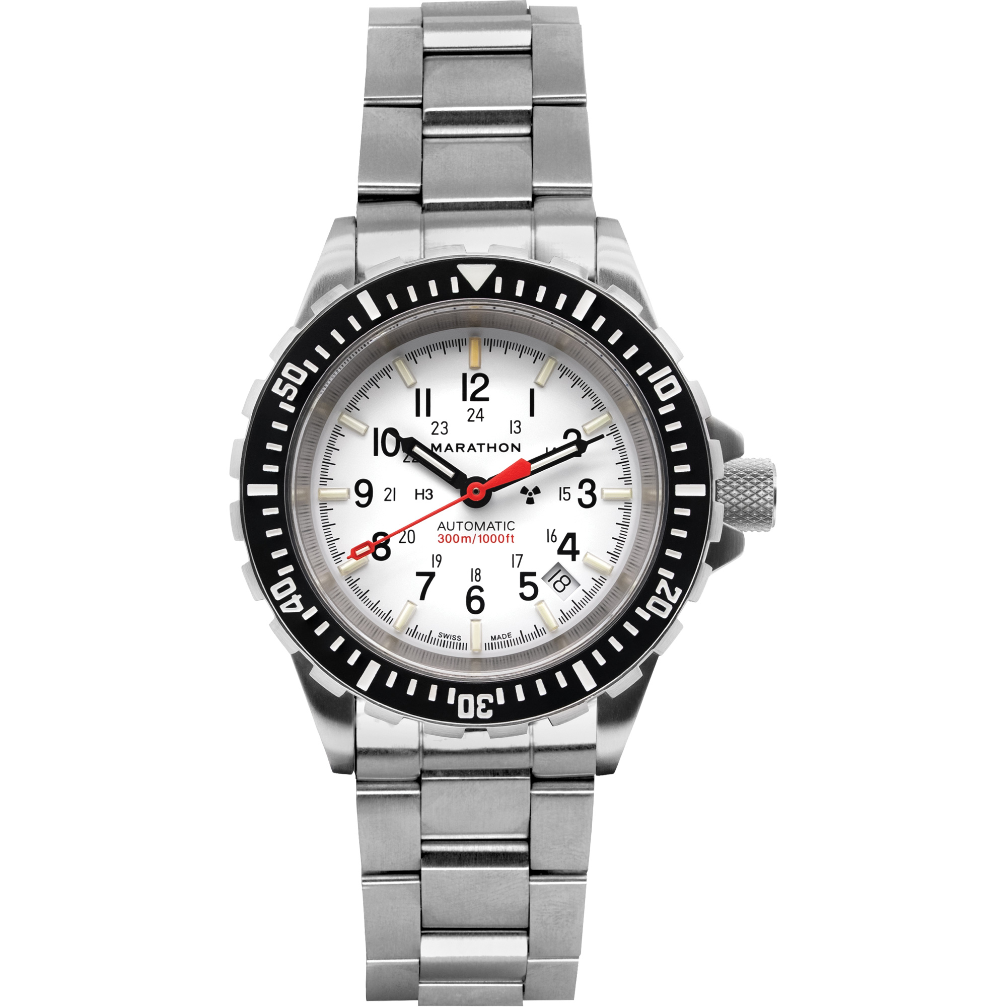 Grande montre automatique de plongée édition arctique GSAR avec bracelet en acier inoxydable, Numérique, À piles, 41 mm, Argent