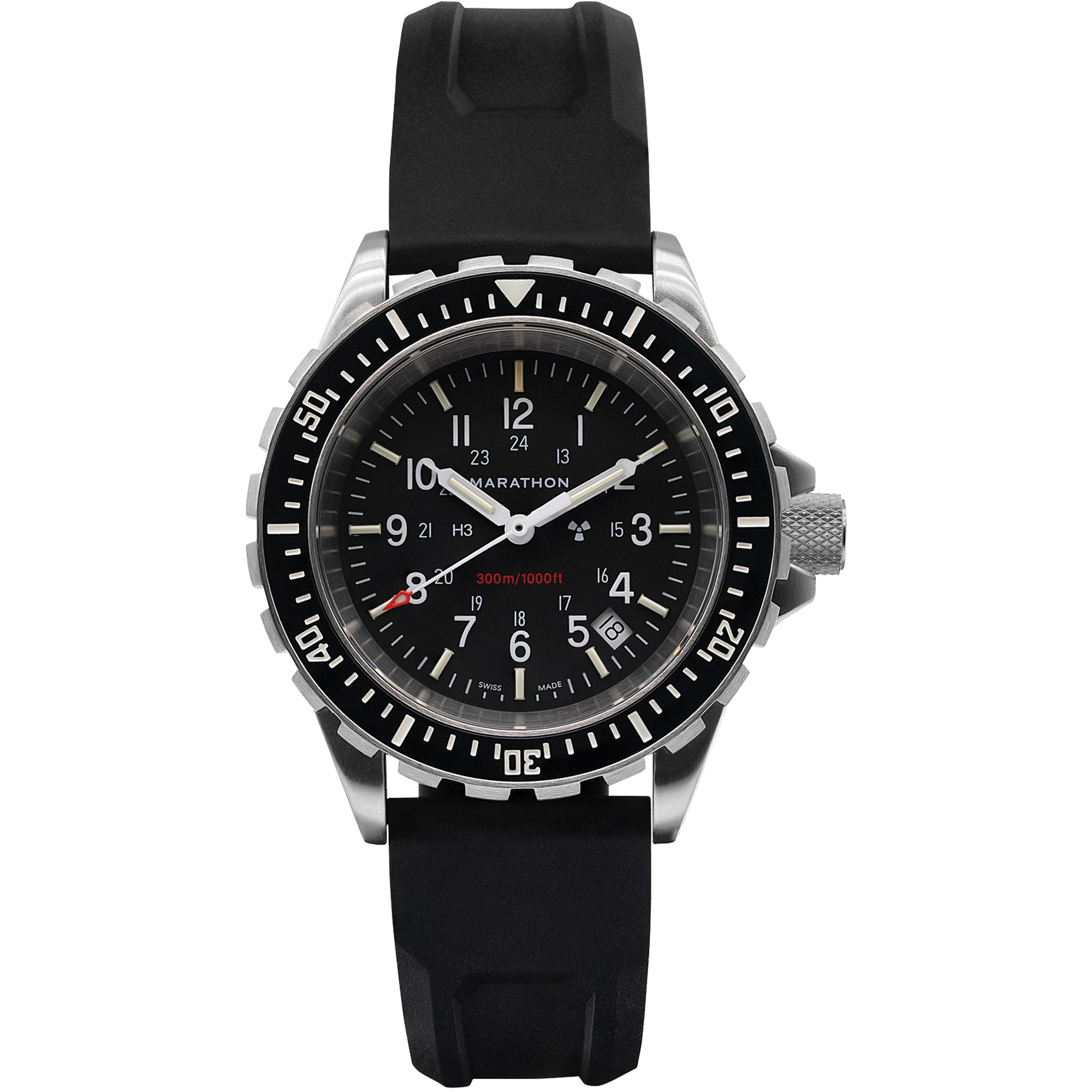 Grande montre automatique de plongée, Numérique, À piles, 41 mm, Noir